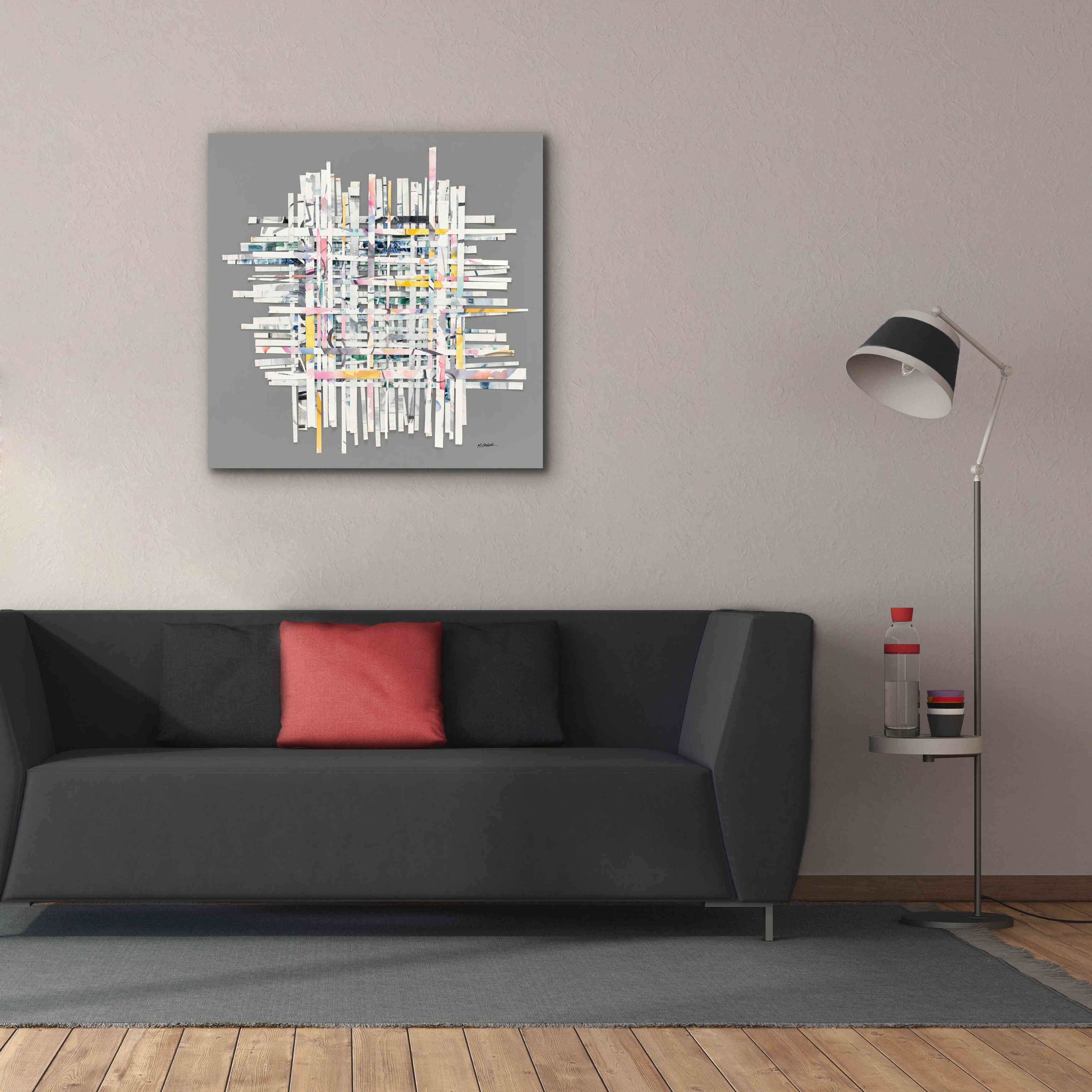 'New Morning On Gray' by Mike Schick, Giclee Canvas Wall Art,37x37