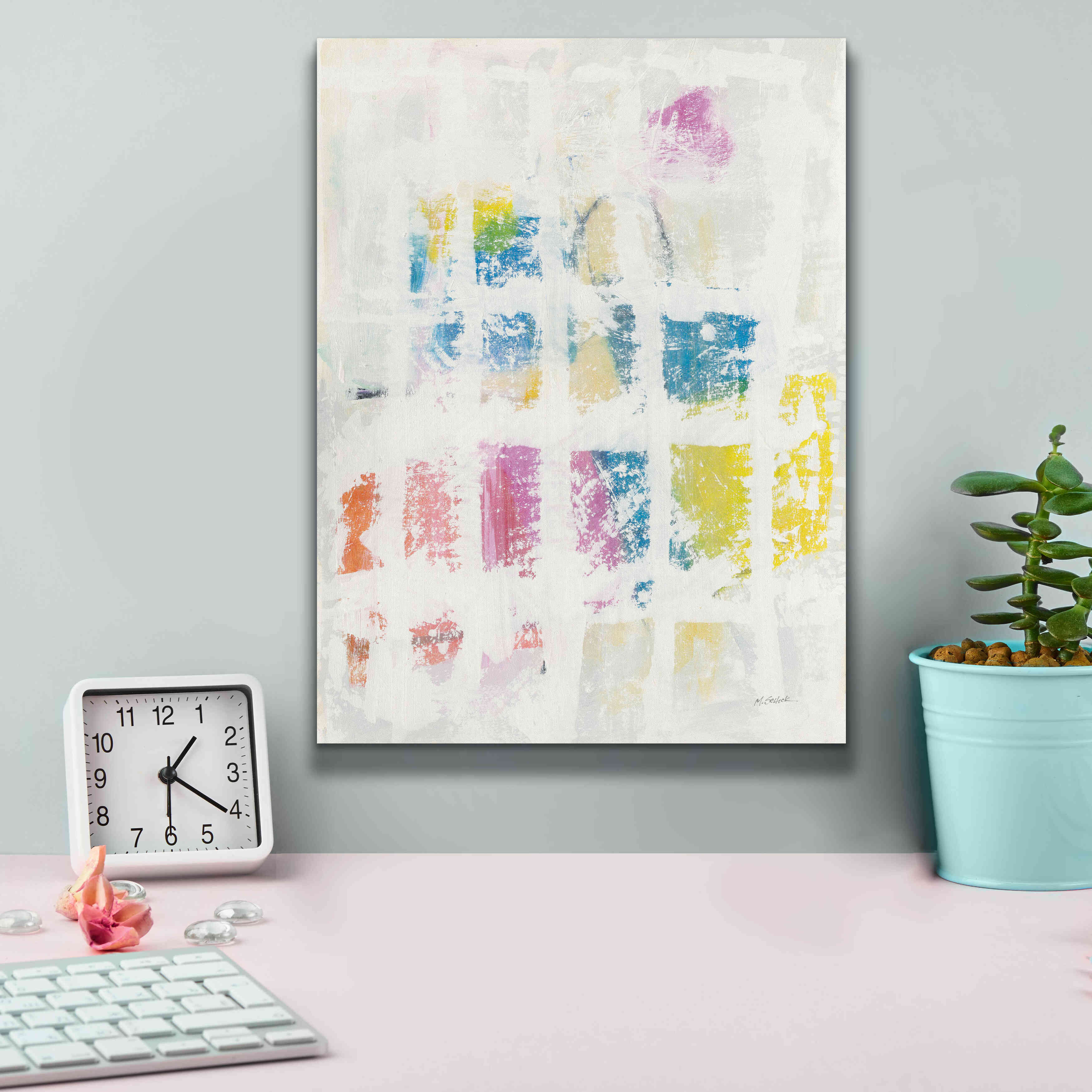 'Bright Blocks' by Mike Schick, Giclee Canvas Wall Art,12x16