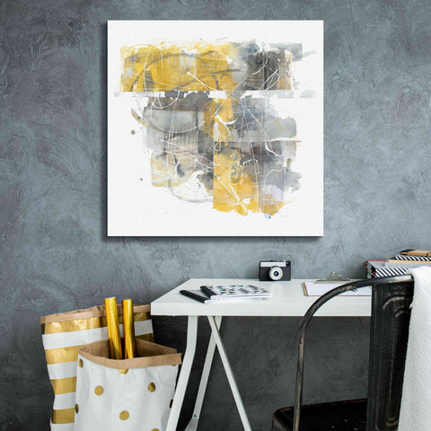 Image of 'Moving In And Out Of Traffic II Yellow Grey' by Mike Schick, Giclee Canvas Wall Art,26x26