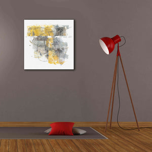 'Moving In And Out Of Traffic II Yellow Grey' by Mike Schick, Giclee Canvas Wall Art,26x26