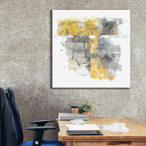 Image of 'Moving In And Out Of Traffic II Yellow Grey' by Mike Schick, Giclee Canvas Wall Art,37x37