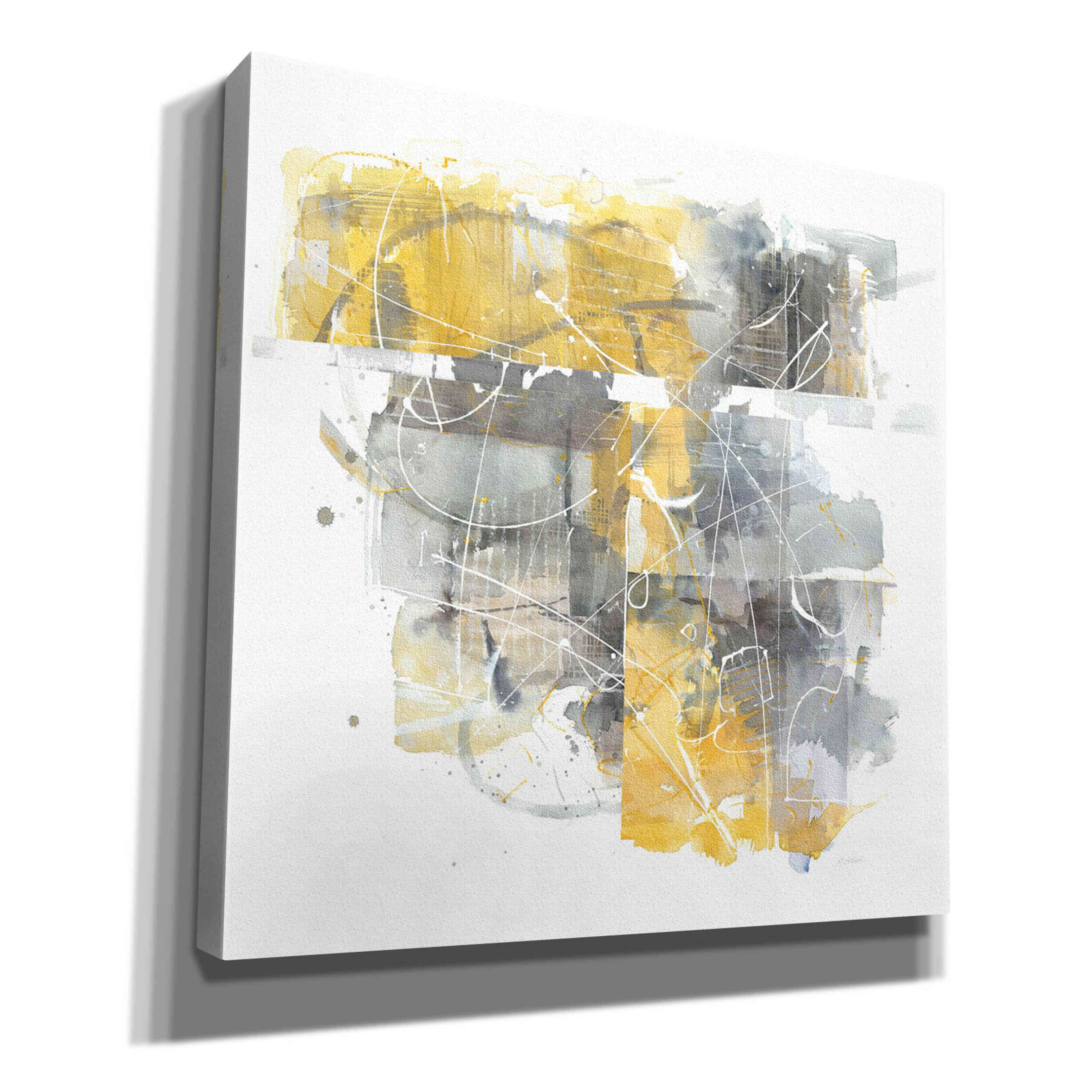 'Moving In And Out Of Traffic II Yellow Grey' by Mike Schick, Giclee Canvas Wall Art