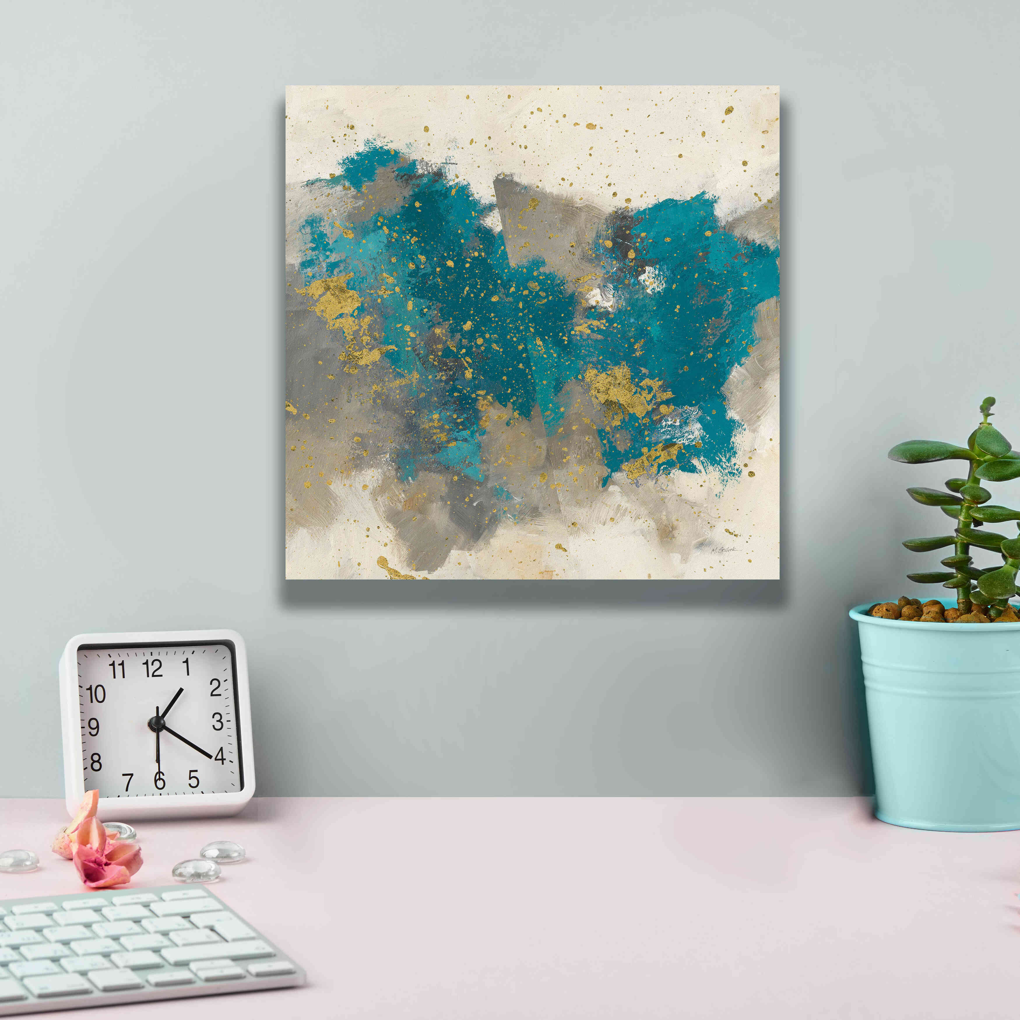 'Gray Matter Cream II' by Mike Schick, Giclee Canvas Wall Art,12x12