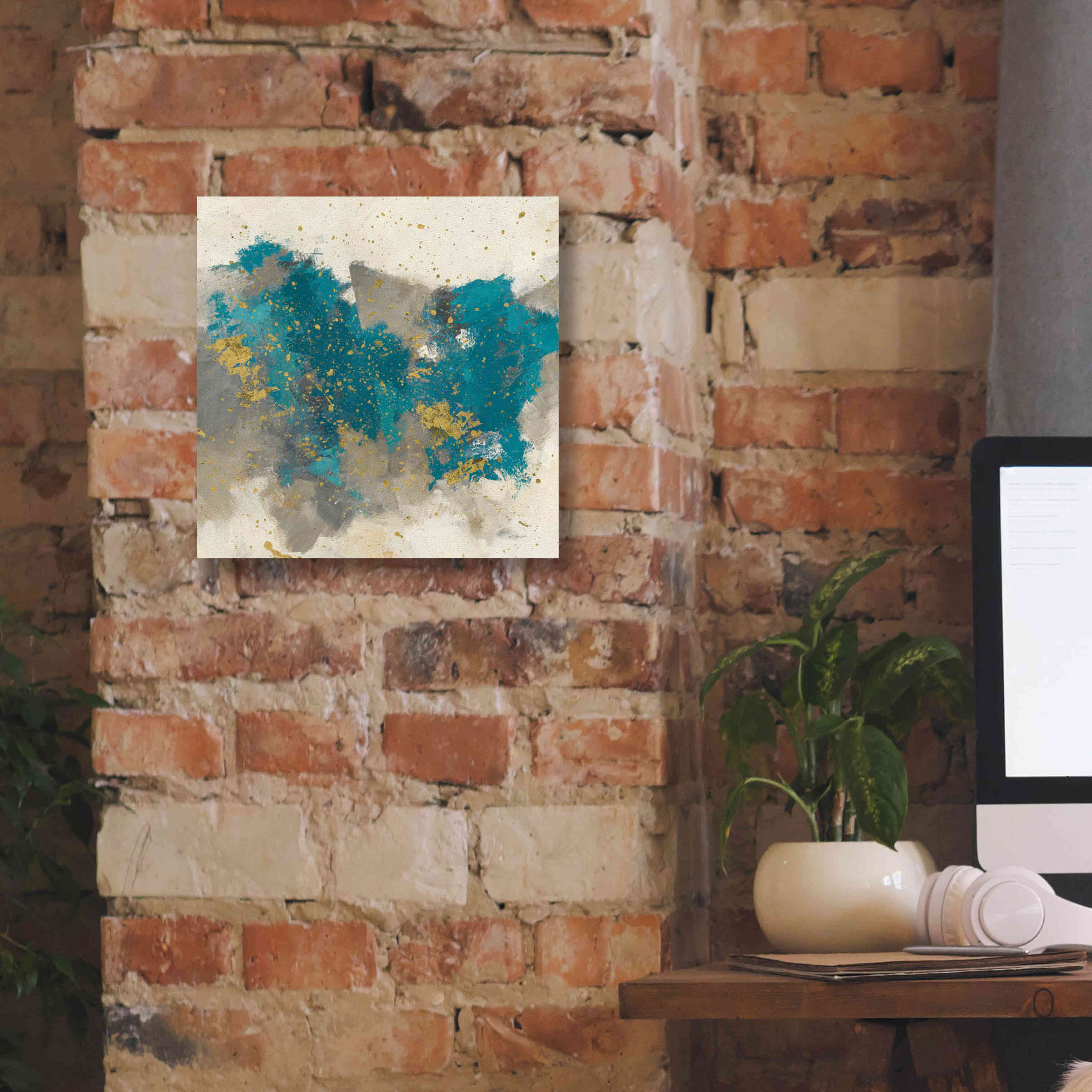 'Gray Matter Cream II' by Mike Schick, Giclee Canvas Wall Art,12x12