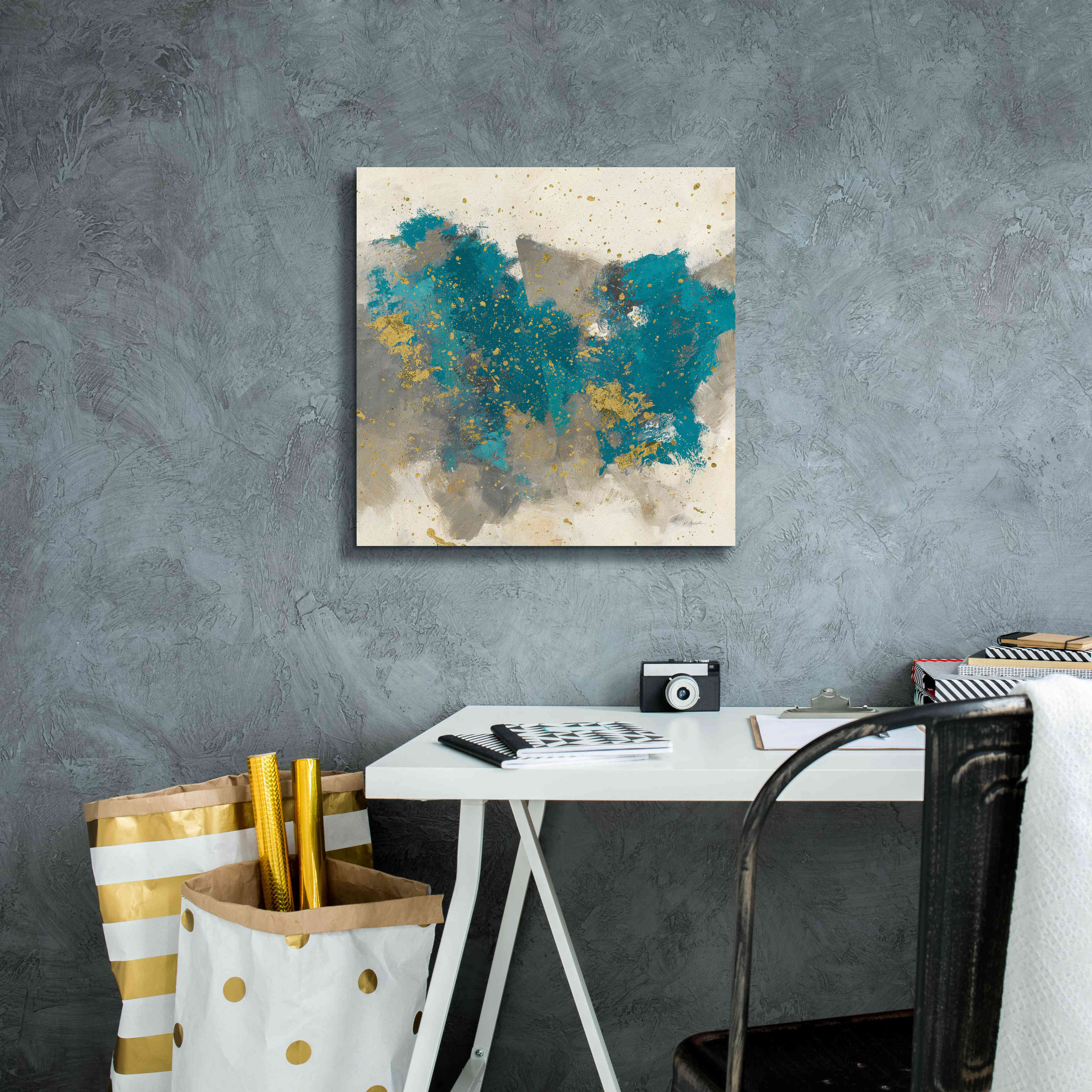 'Gray Matter Cream II' by Mike Schick, Giclee Canvas Wall Art,18x18