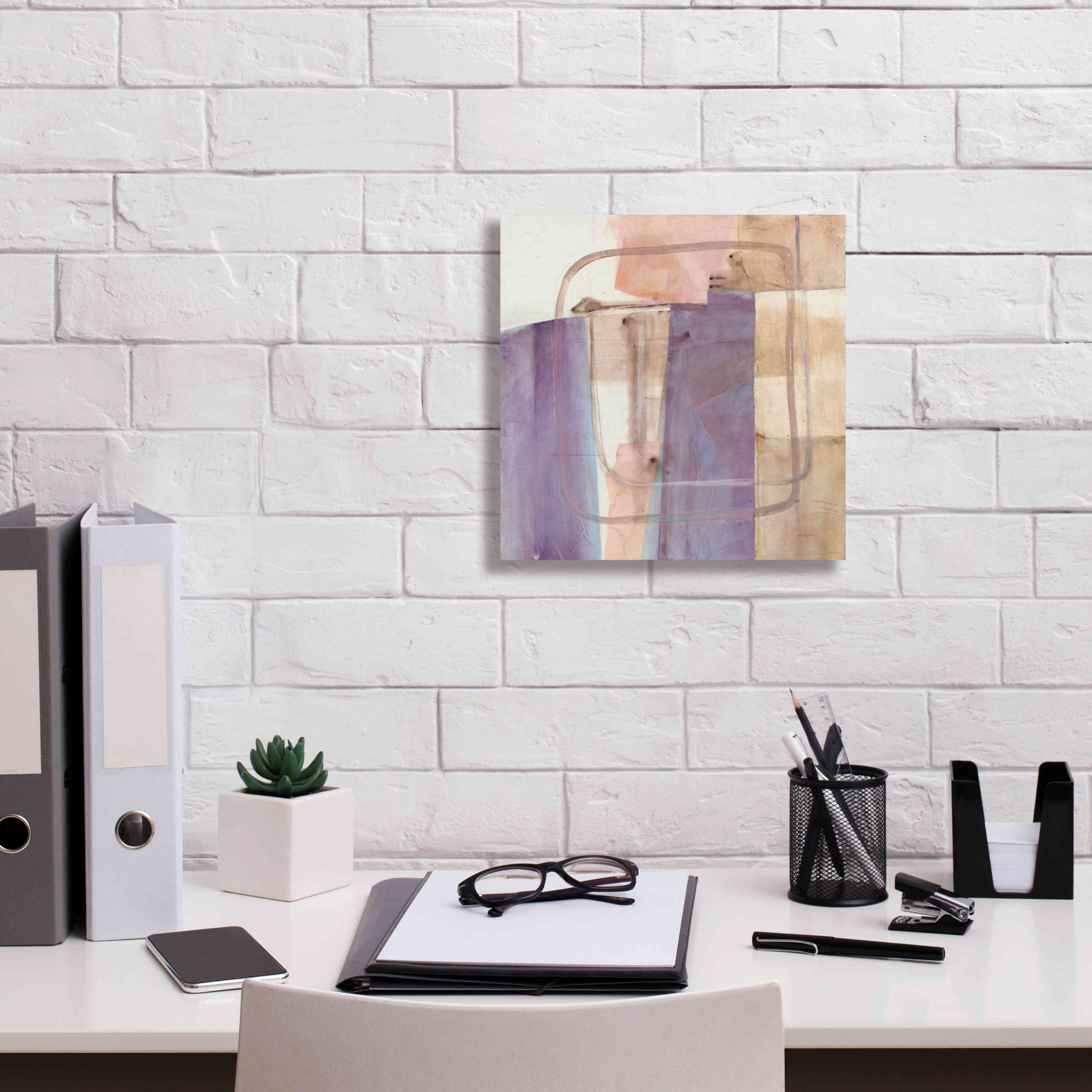 'Passage I Blush Purple' by Mike Schick, Giclee Canvas Wall Art,12x12