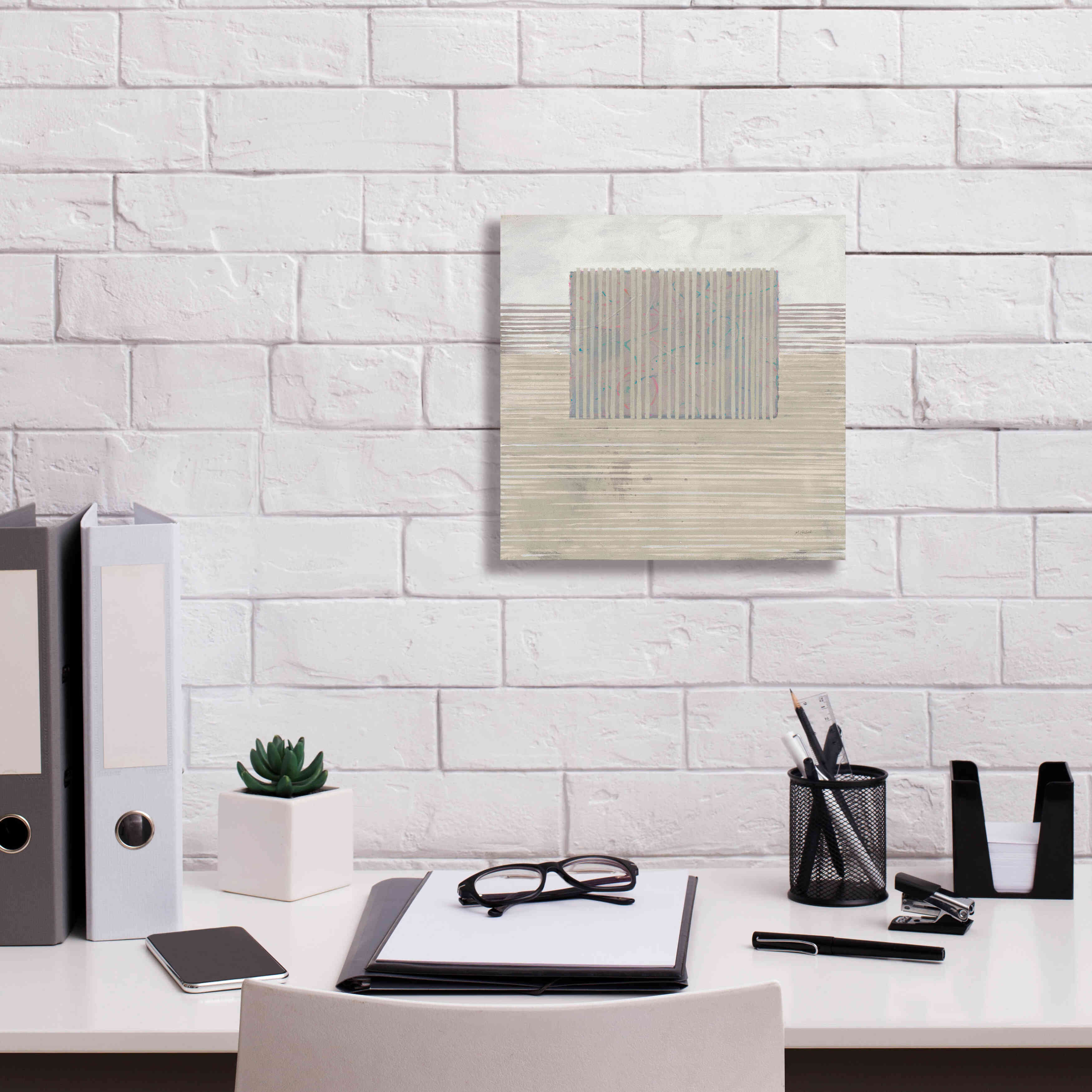 'Layer Of Reality Neutral' by Mike Schick, Giclee Canvas Wall Art,12x12