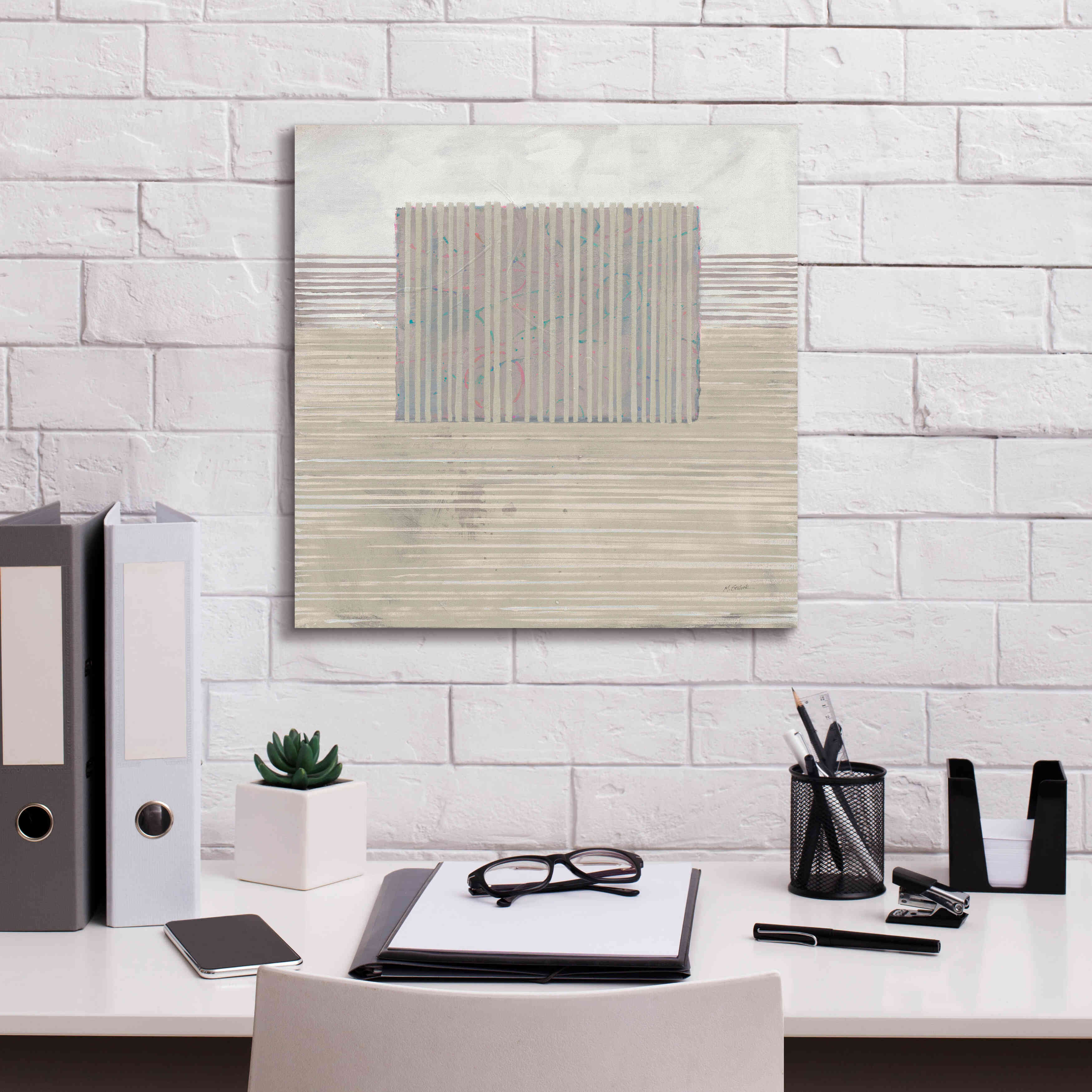 'Layer Of Reality Neutral' by Mike Schick, Giclee Canvas Wall Art,18x18