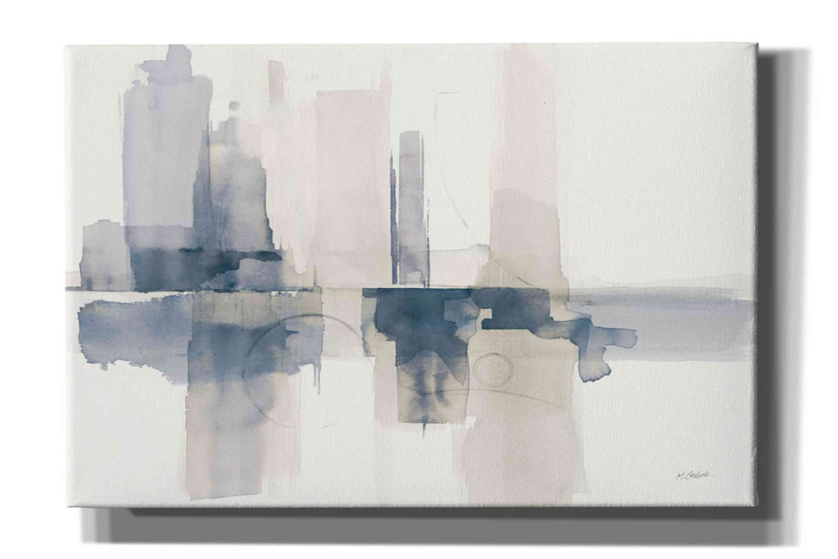 'Improvisation II Navy' by Mike Schick, Giclee Canvas Wall Art