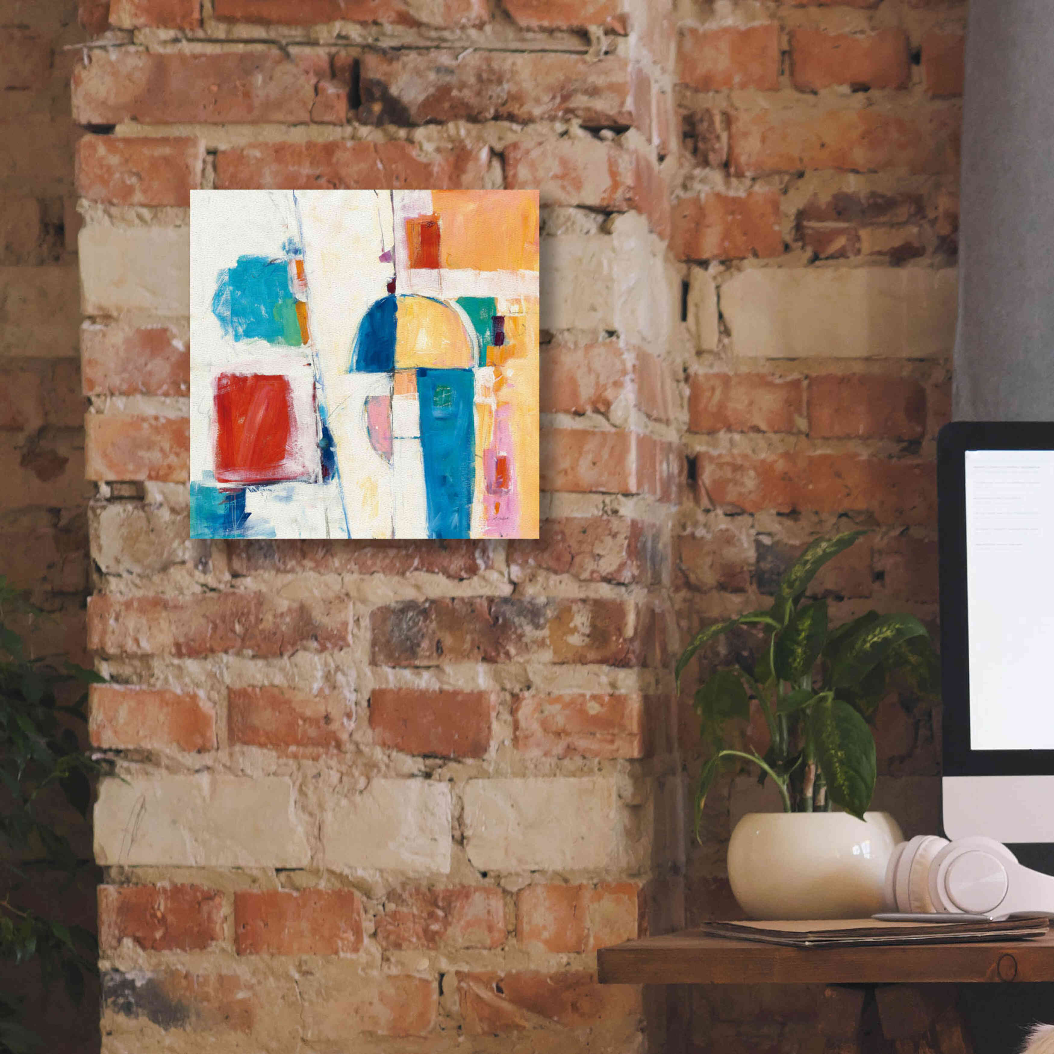 'Down To The Street' by Mike Schick, Giclee Canvas Wall Art,12x12