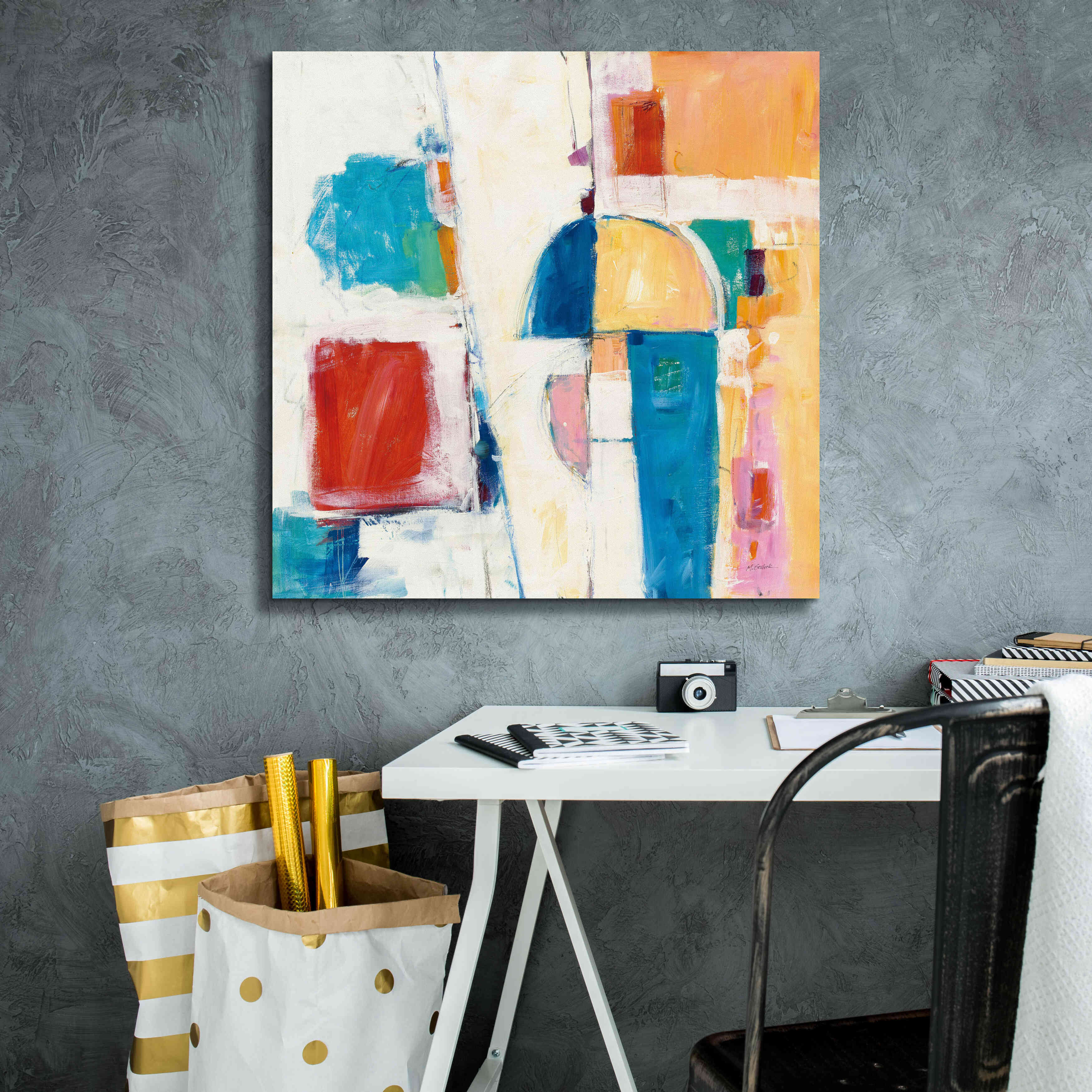 'Down To The Street' by Mike Schick, Giclee Canvas Wall Art,26x26