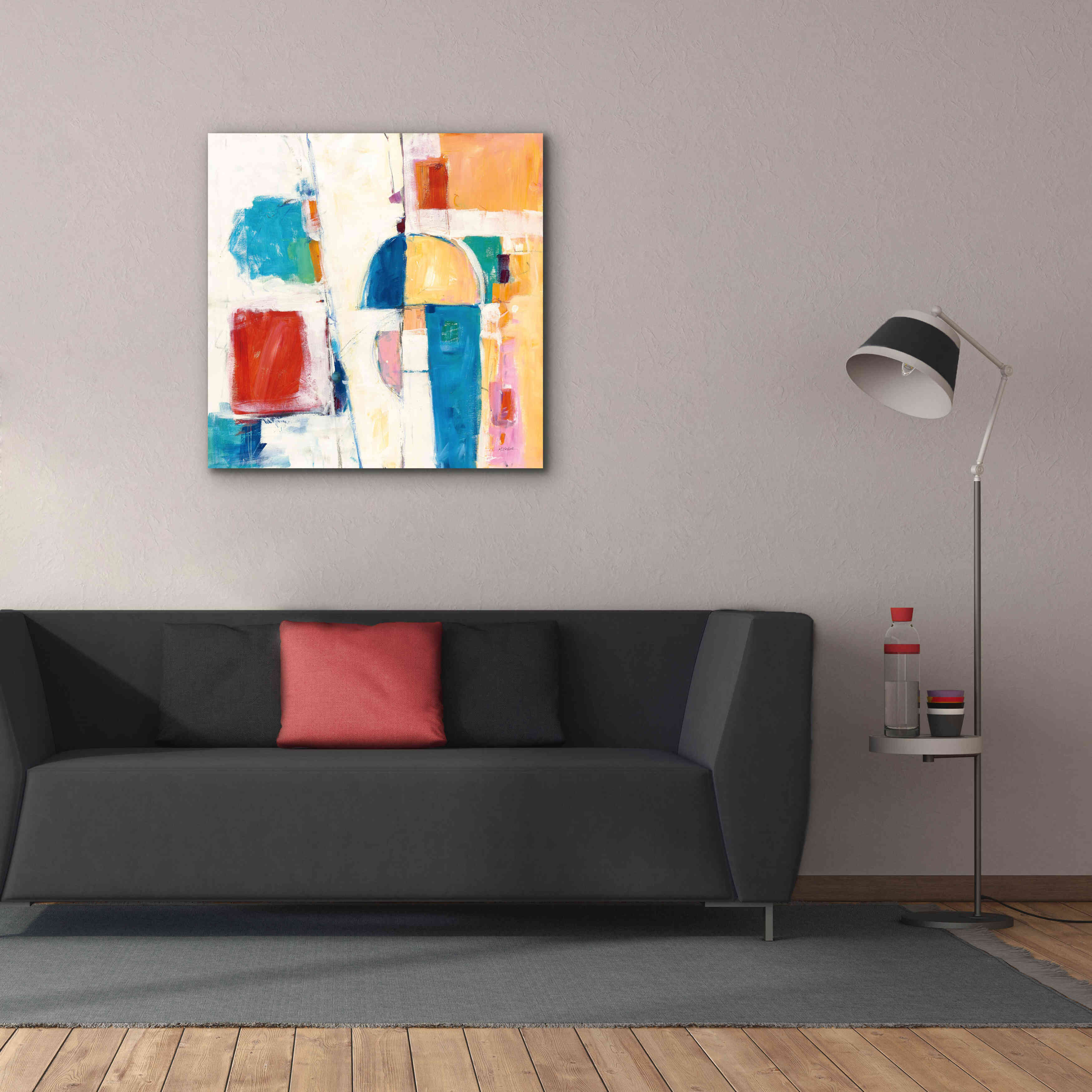 'Down To The Street' by Mike Schick, Giclee Canvas Wall Art,37x37