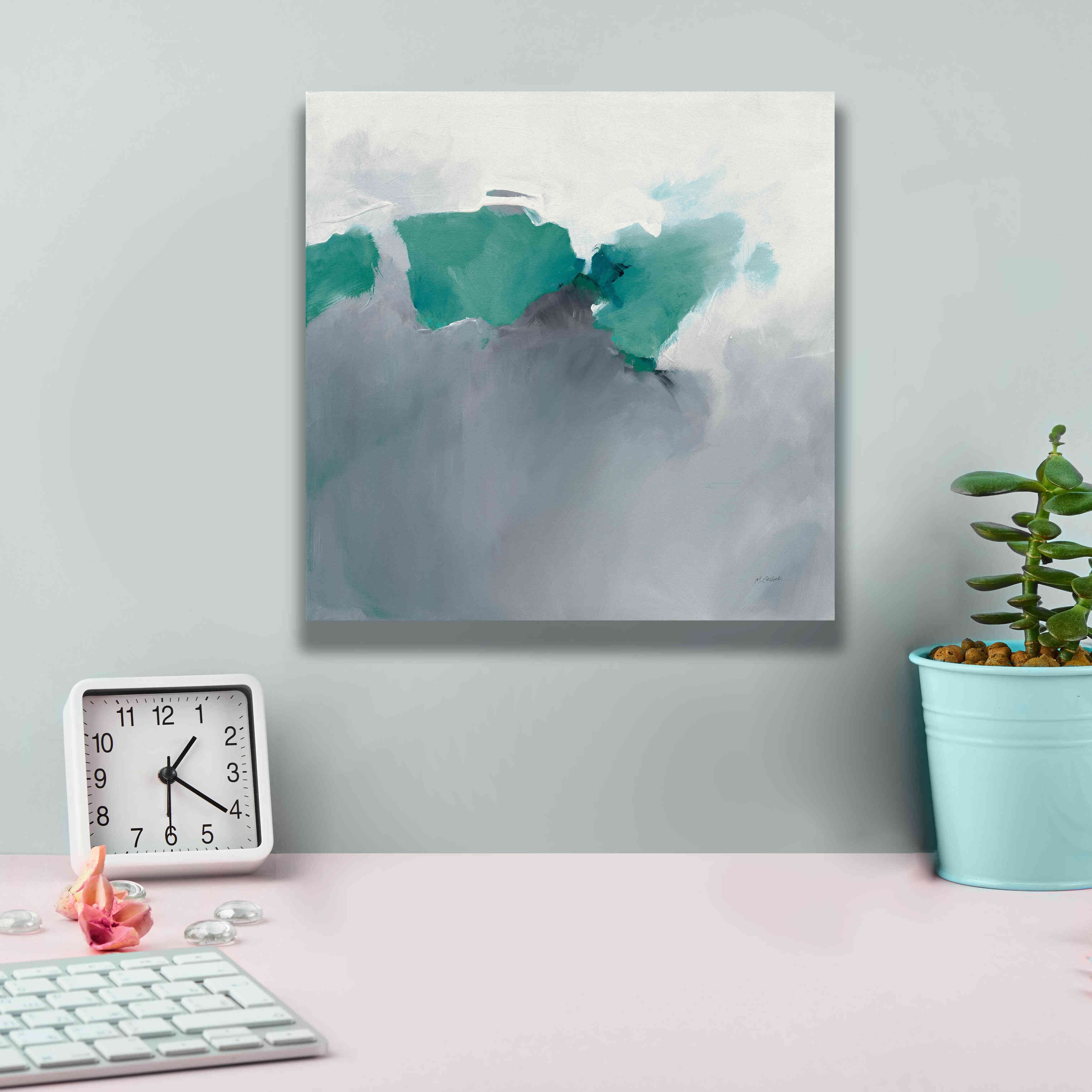 'Dark To Light Peacock' by Mike Schick, Giclee Canvas Wall Art,12x12