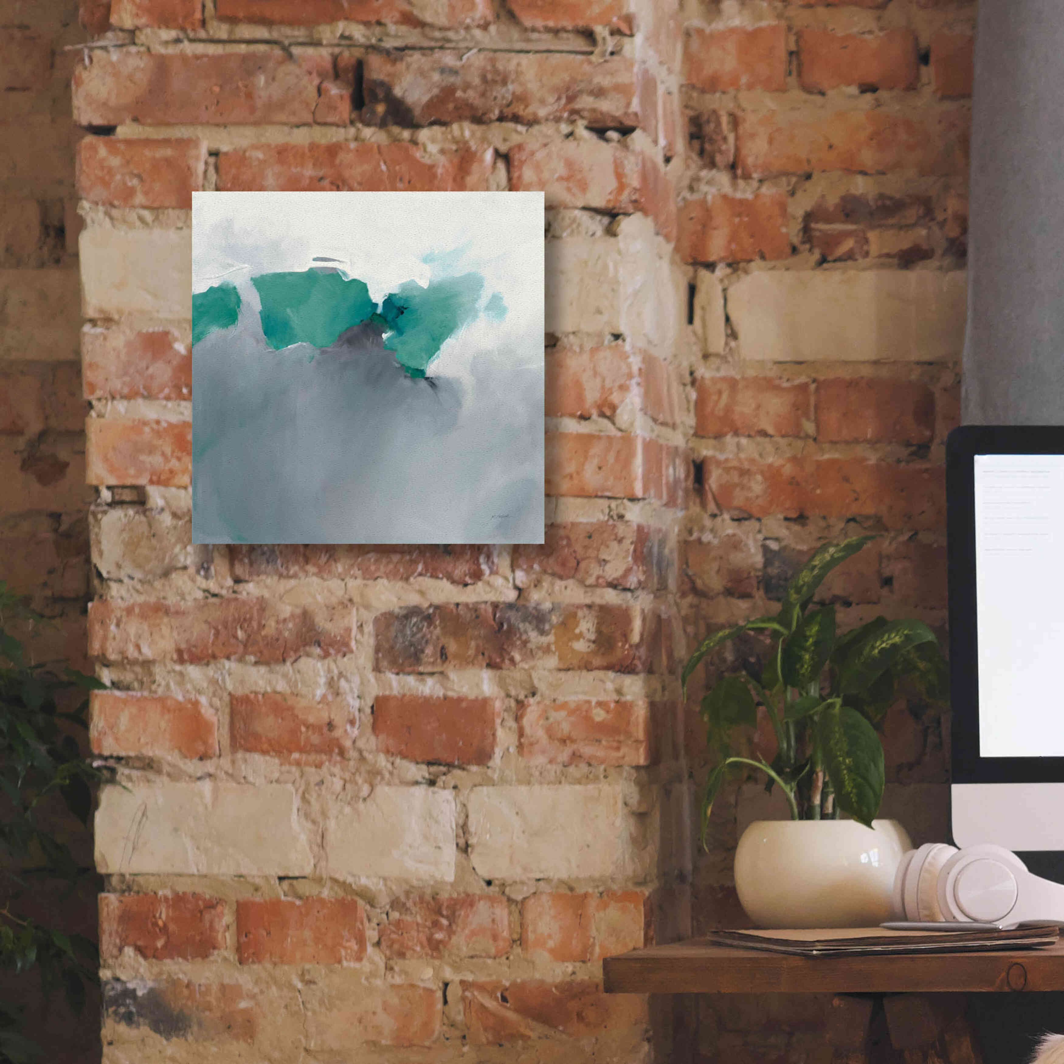 'Dark To Light Peacock' by Mike Schick, Giclee Canvas Wall Art,12x12