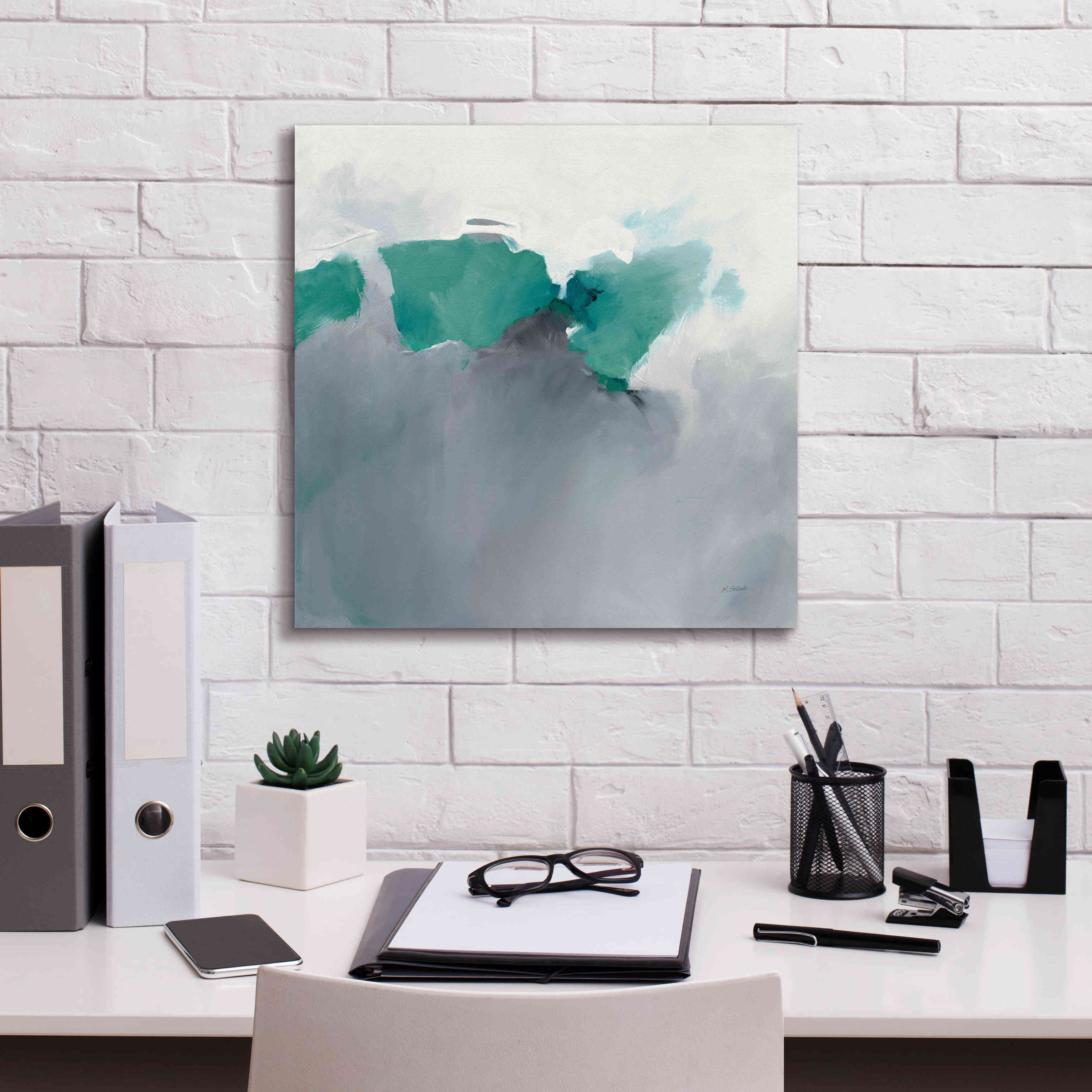 'Dark To Light Peacock' by Mike Schick, Giclee Canvas Wall Art,18x18