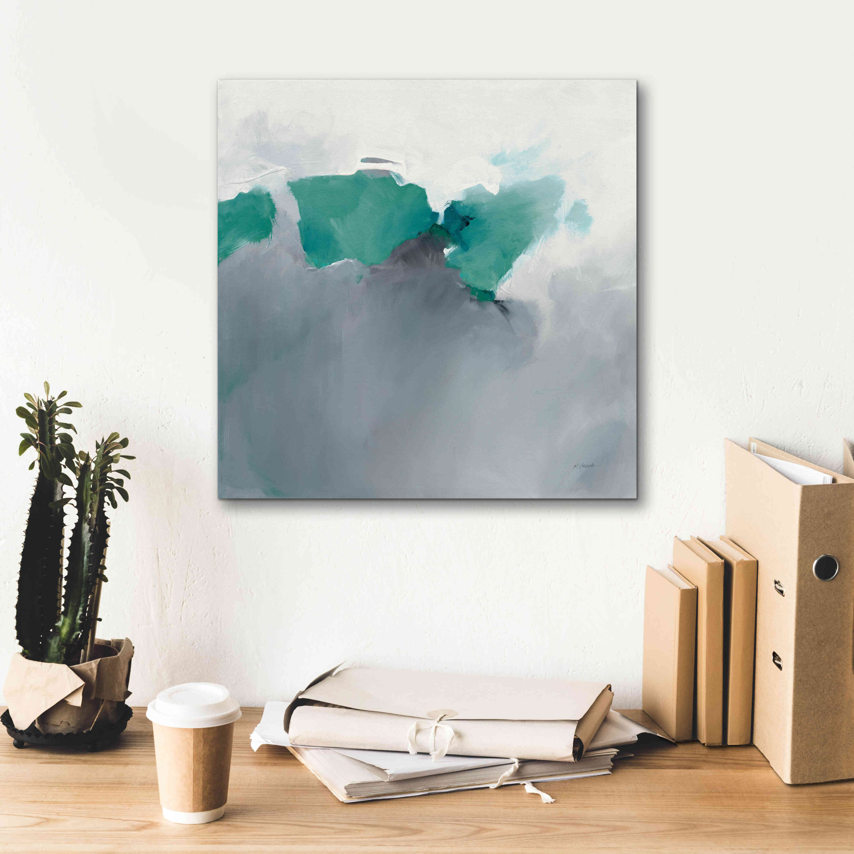 'Dark To Light Peacock' by Mike Schick, Giclee Canvas Wall Art,18x18