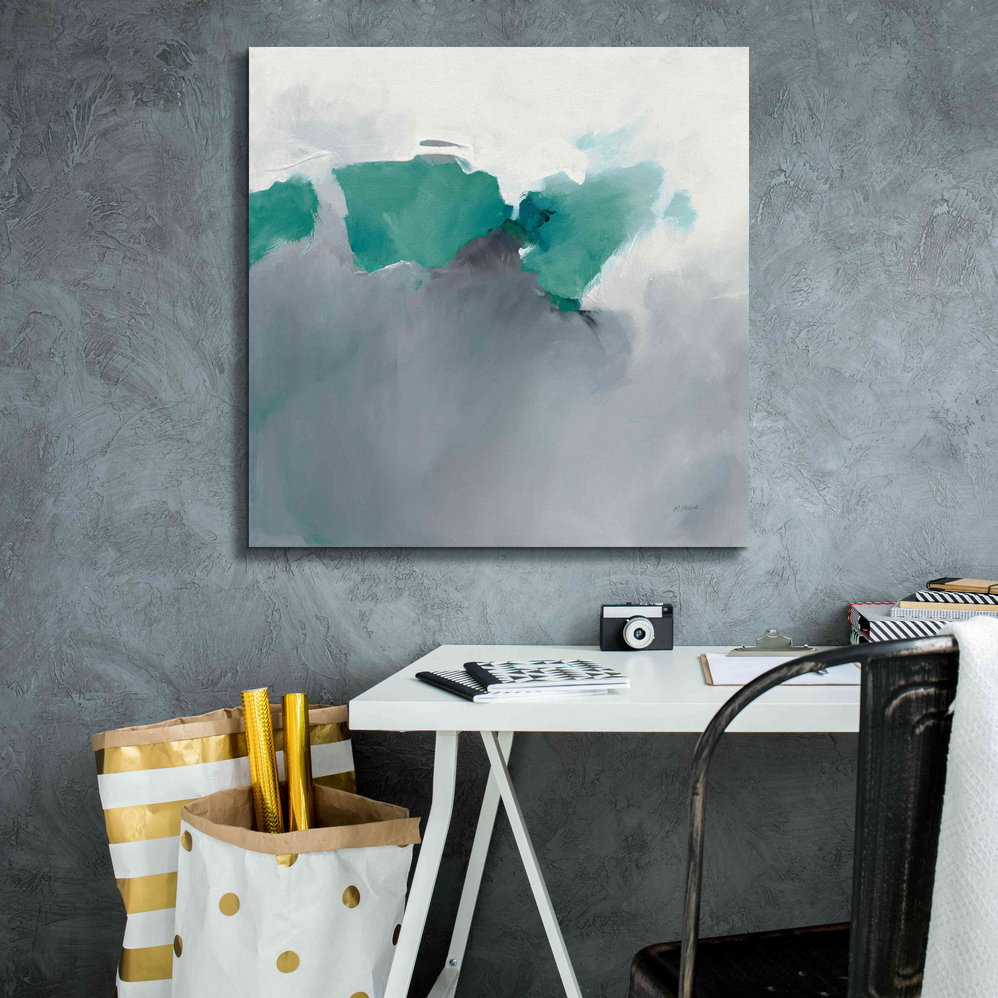 'Dark To Light Peacock' by Mike Schick, Giclee Canvas Wall Art,26x26