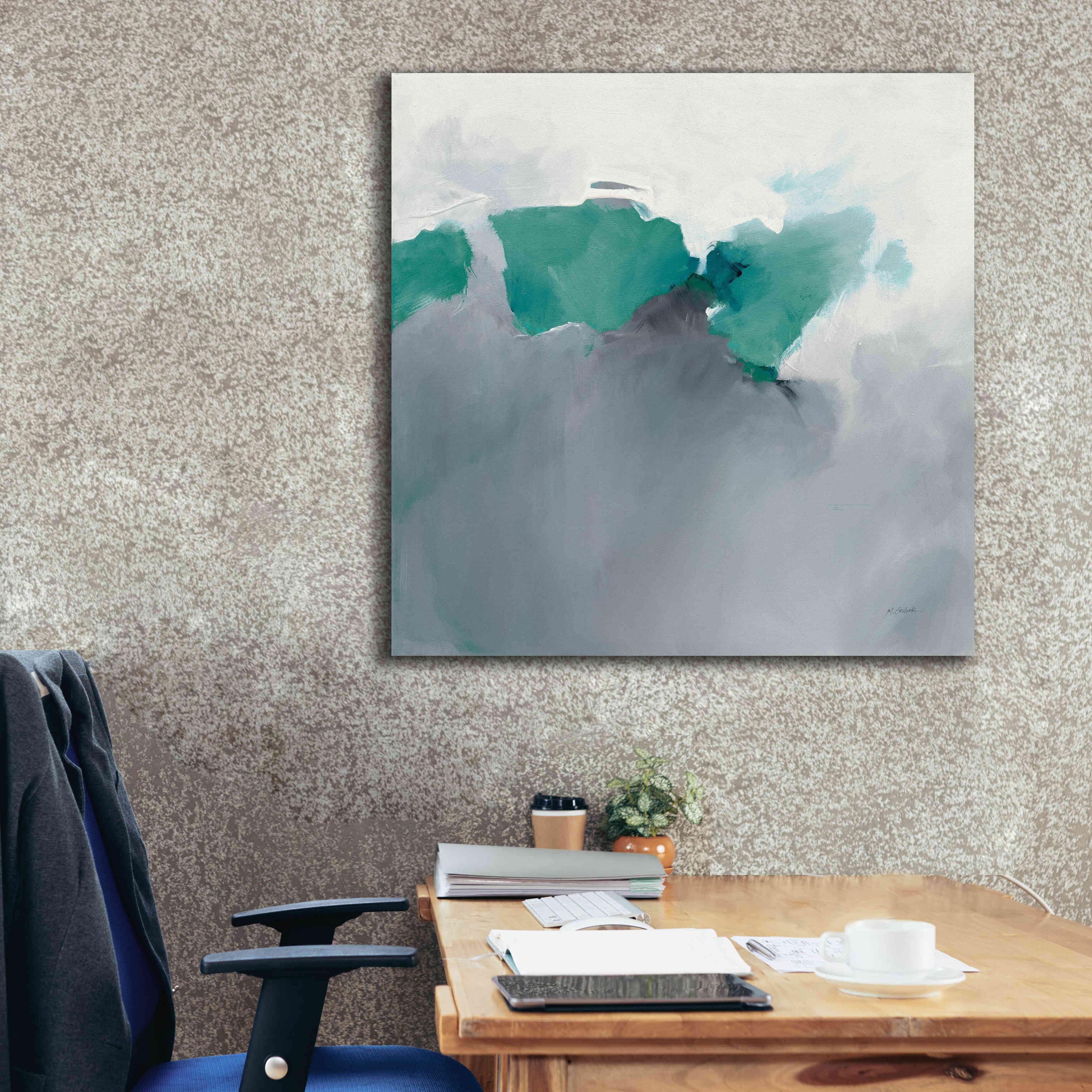 'Dark To Light Peacock' by Mike Schick, Giclee Canvas Wall Art,37x37