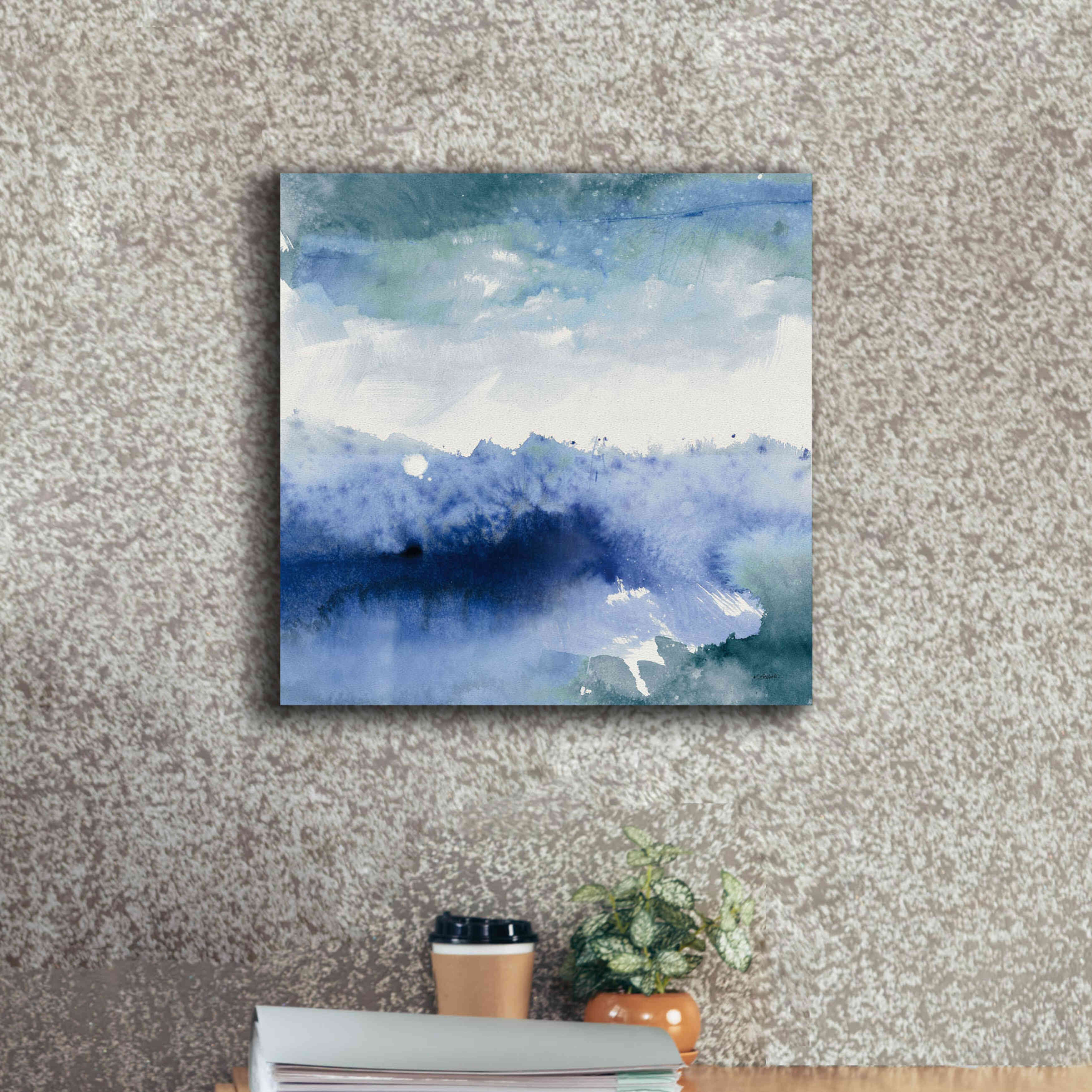 'Midnight At The Lake II Cool' by Mike Schick, Giclee Canvas Wall Art,18x18