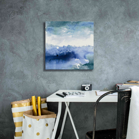 Image of 'Midnight At The Lake II Cool' by Mike Schick, Giclee Canvas Wall Art,18x18