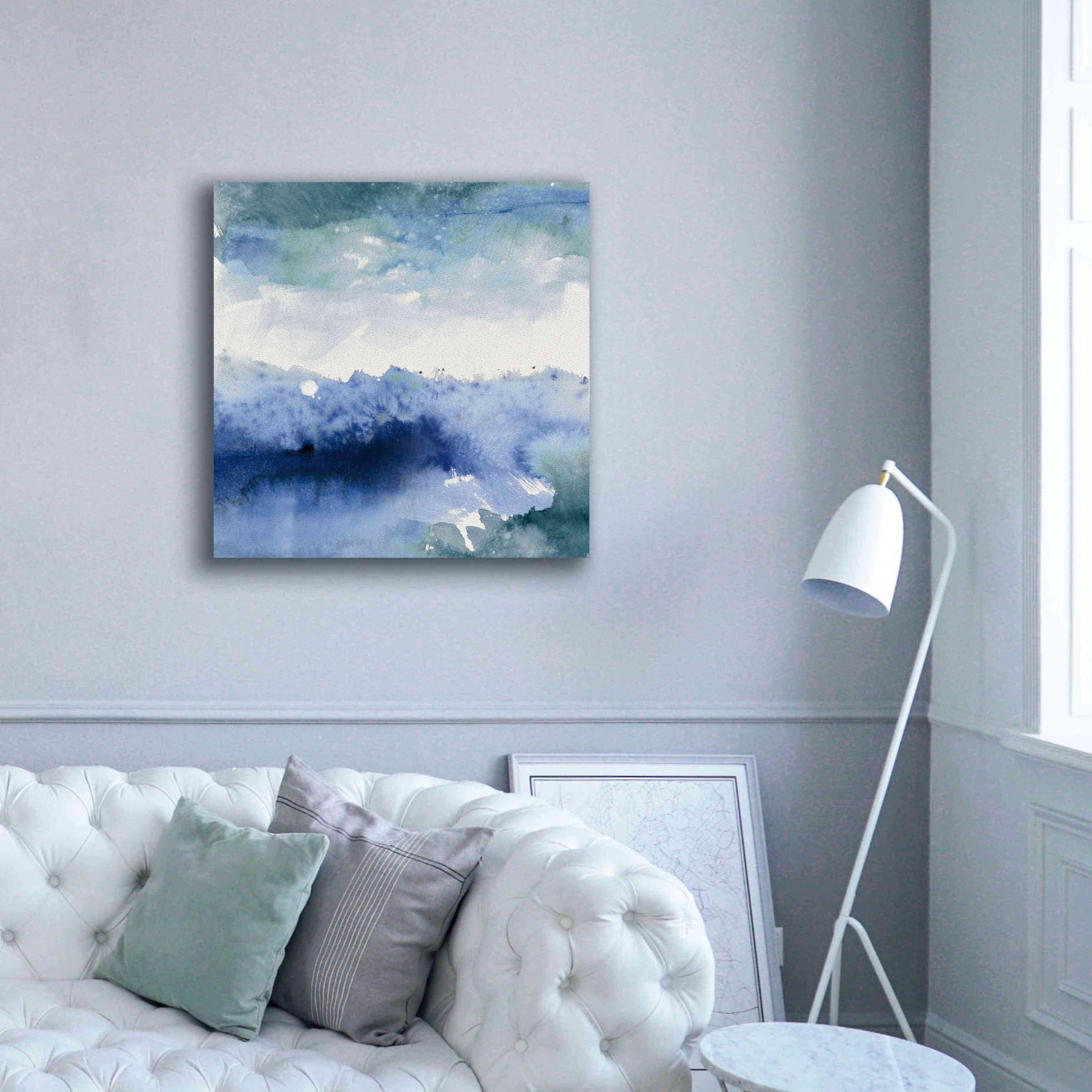 'Midnight At The Lake II Cool' by Mike Schick, Giclee Canvas Wall Art,37x37