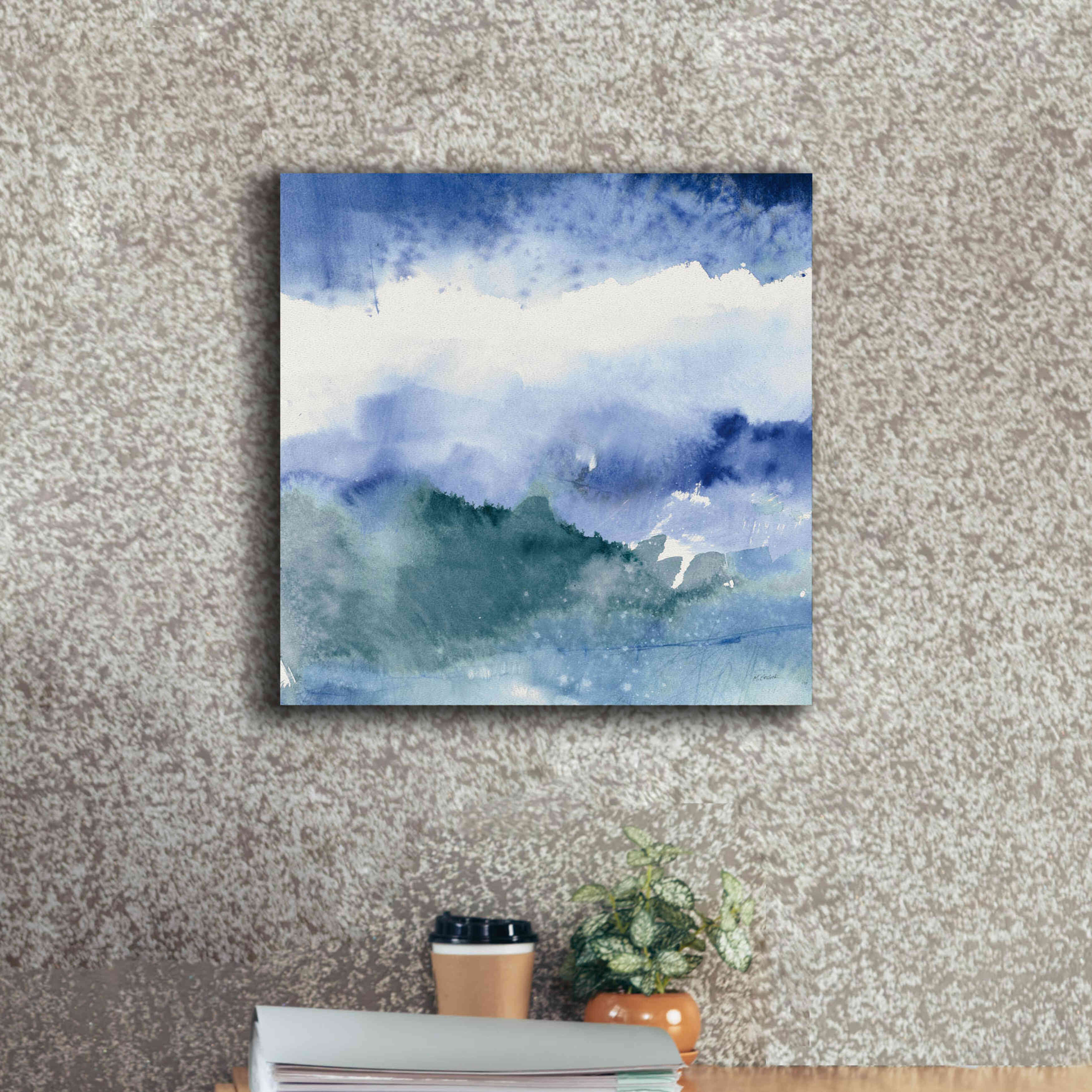 'Midnight At The Lake III Cool' by Mike Schick, Giclee Canvas Wall Art,18x18