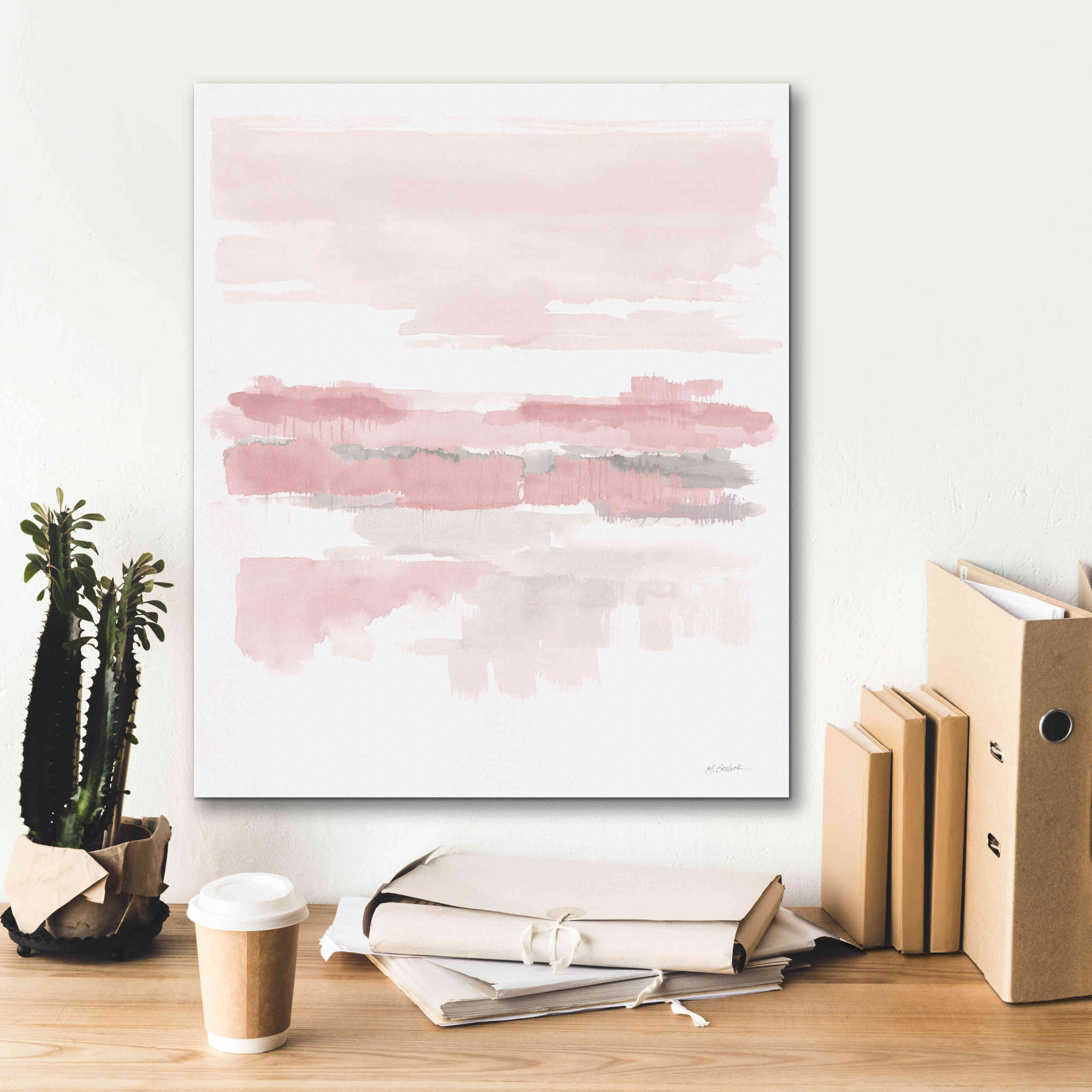 'Blush Wetlands Crop' by Mike Schick, Giclee Canvas Wall Art,20x24