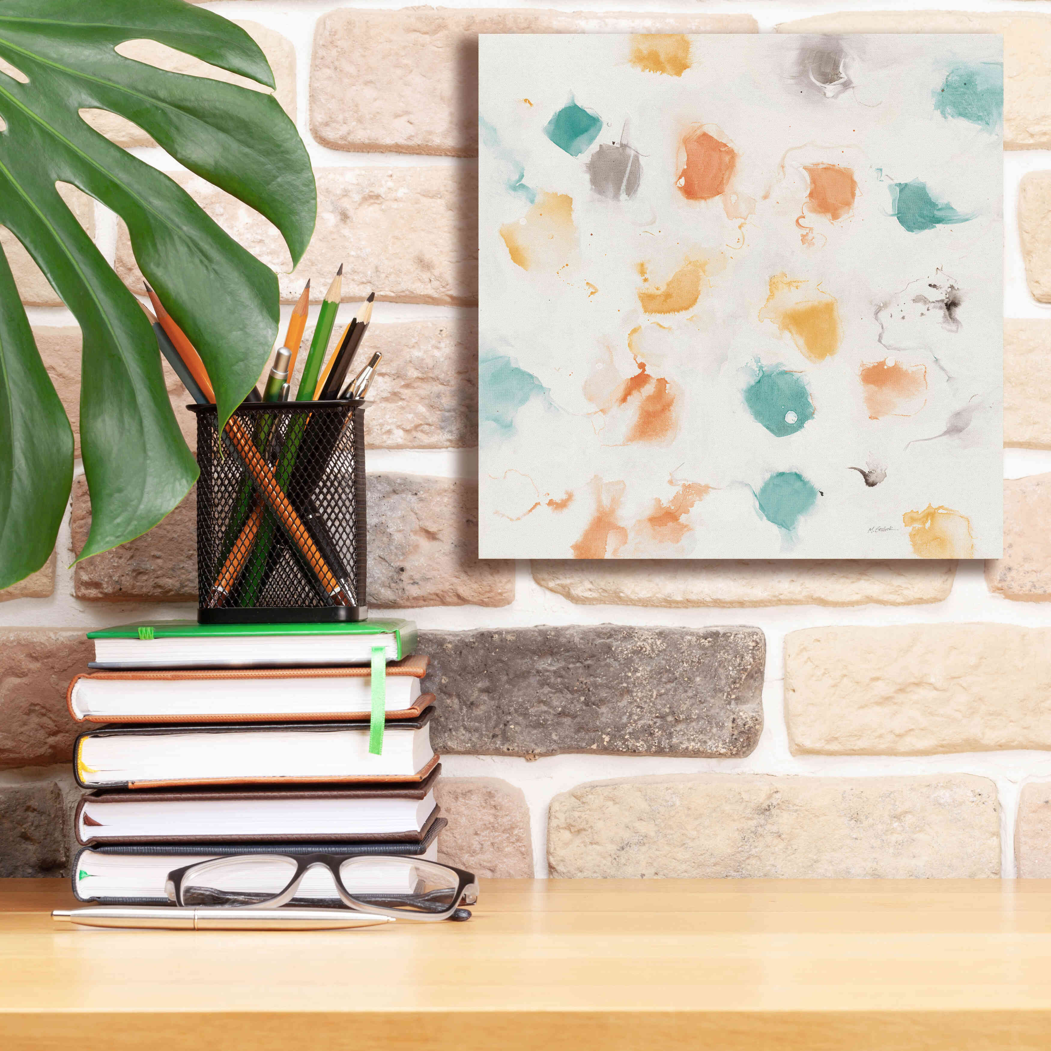 'Sunflower Nougat I' by Mike Schick, Giclee Canvas Wall Art,12x12