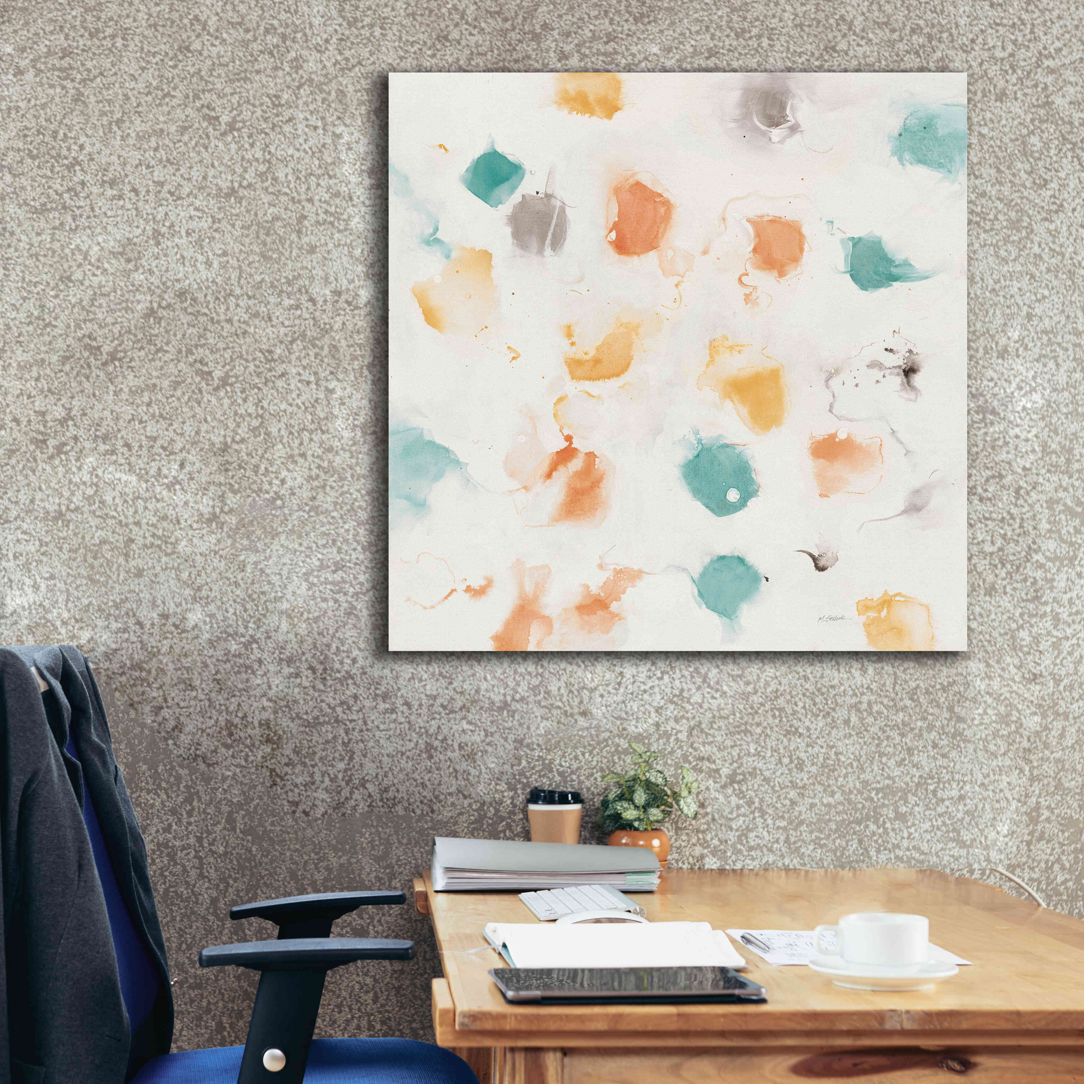 'Sunflower Nougat I' by Mike Schick, Giclee Canvas Wall Art,37x37