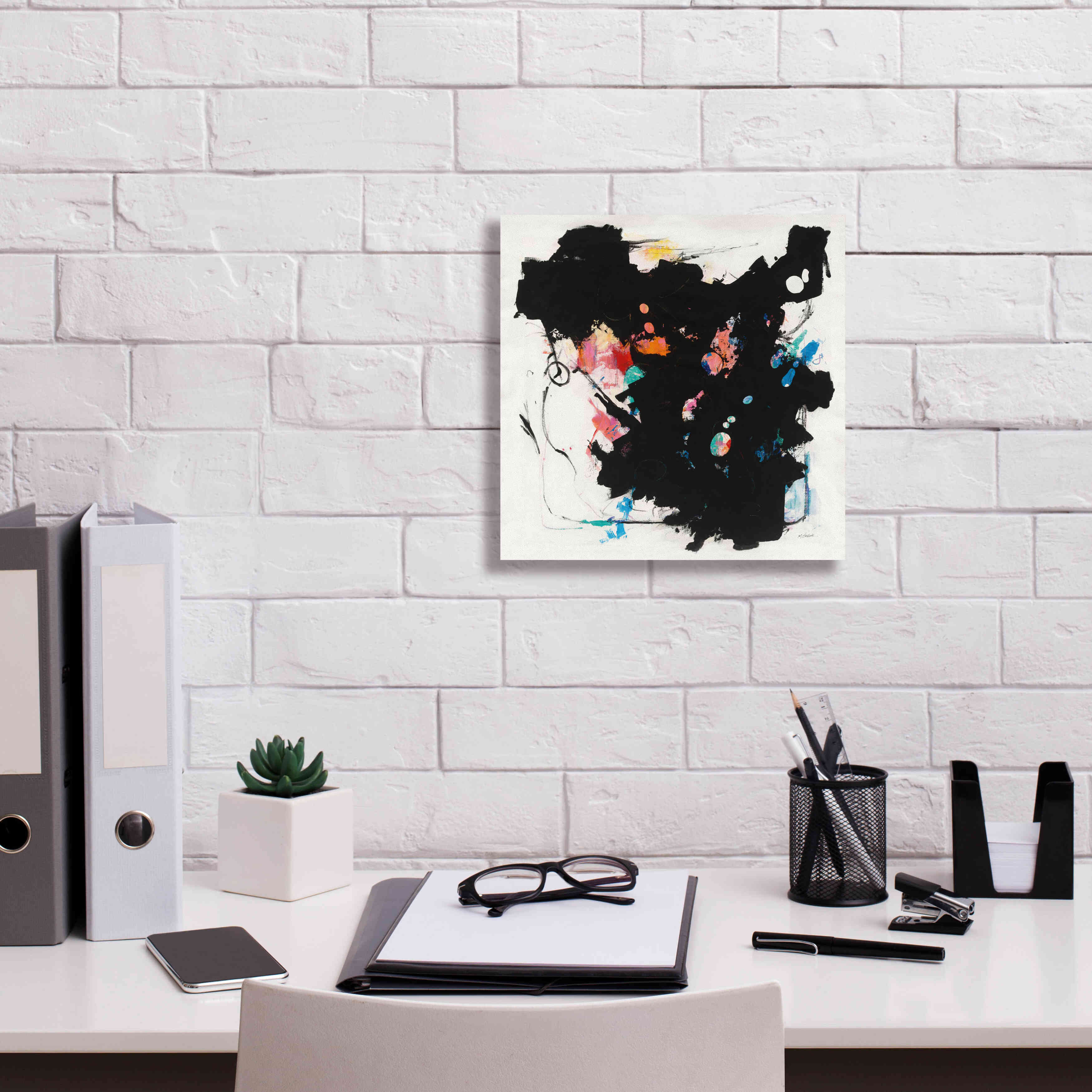 'Abstract Redacted' by Mike Schick, Giclee Canvas Wall Art,12x12