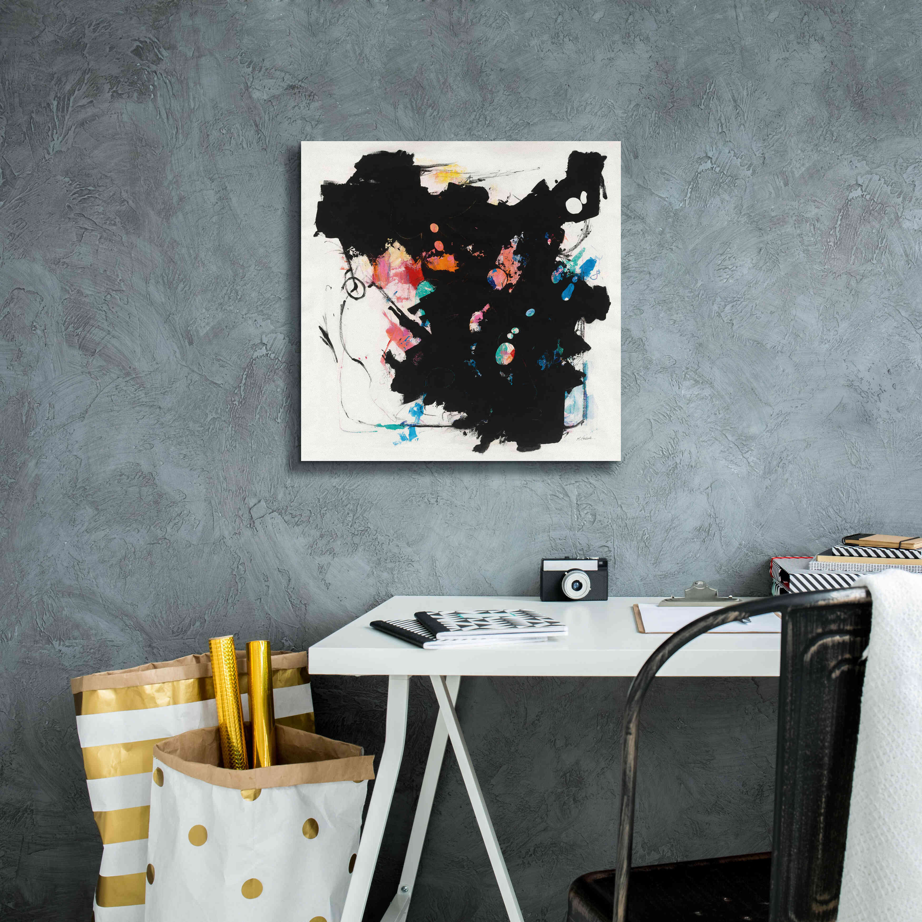 'Abstract Redacted' by Mike Schick, Giclee Canvas Wall Art,18x18