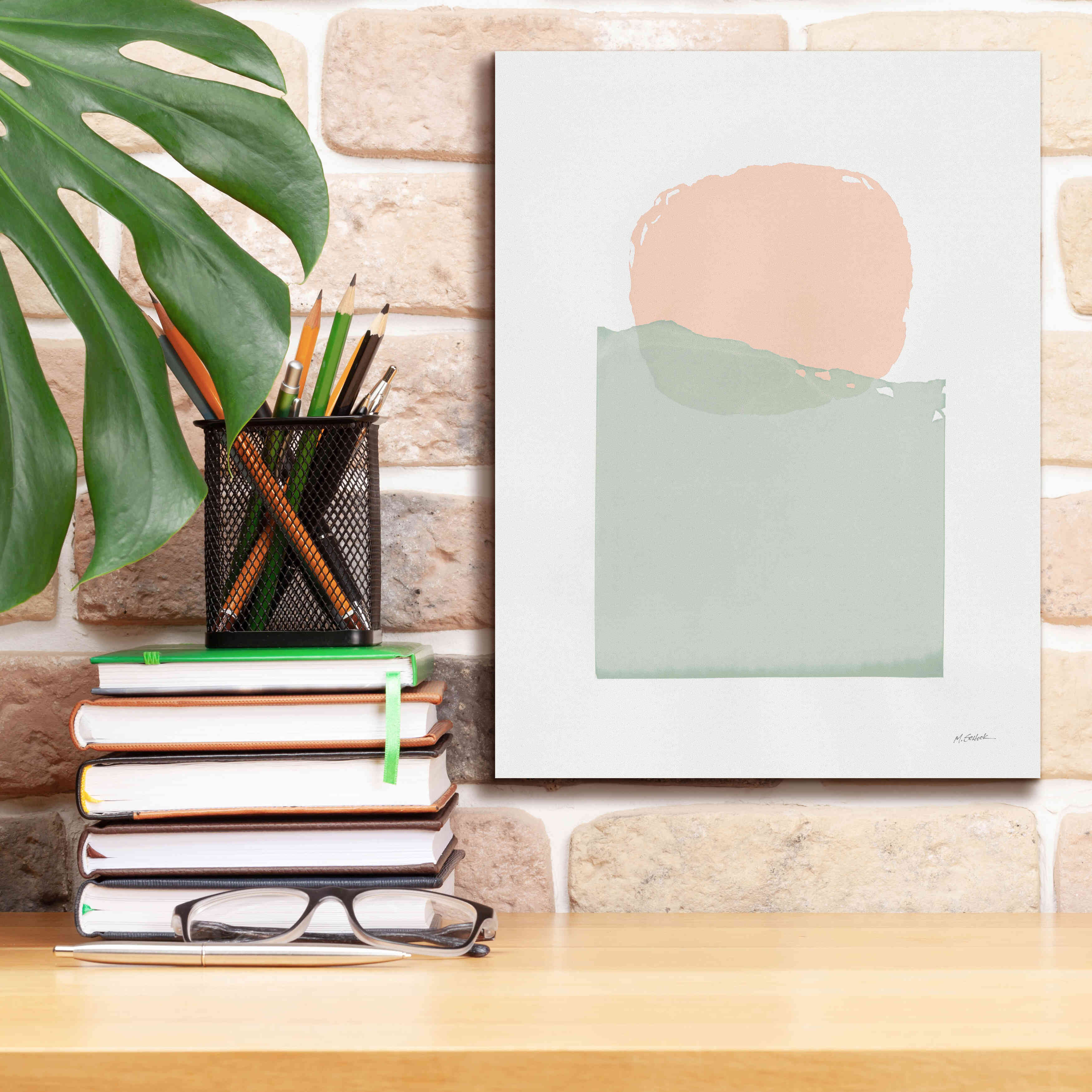 'Buoyant Pink And Green' by Mike Schick, Giclee Canvas Wall Art,12x16