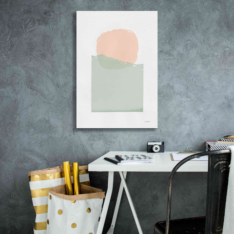 Image of 'Buoyant Pink And Green' by Mike Schick, Giclee Canvas Wall Art,18x26
