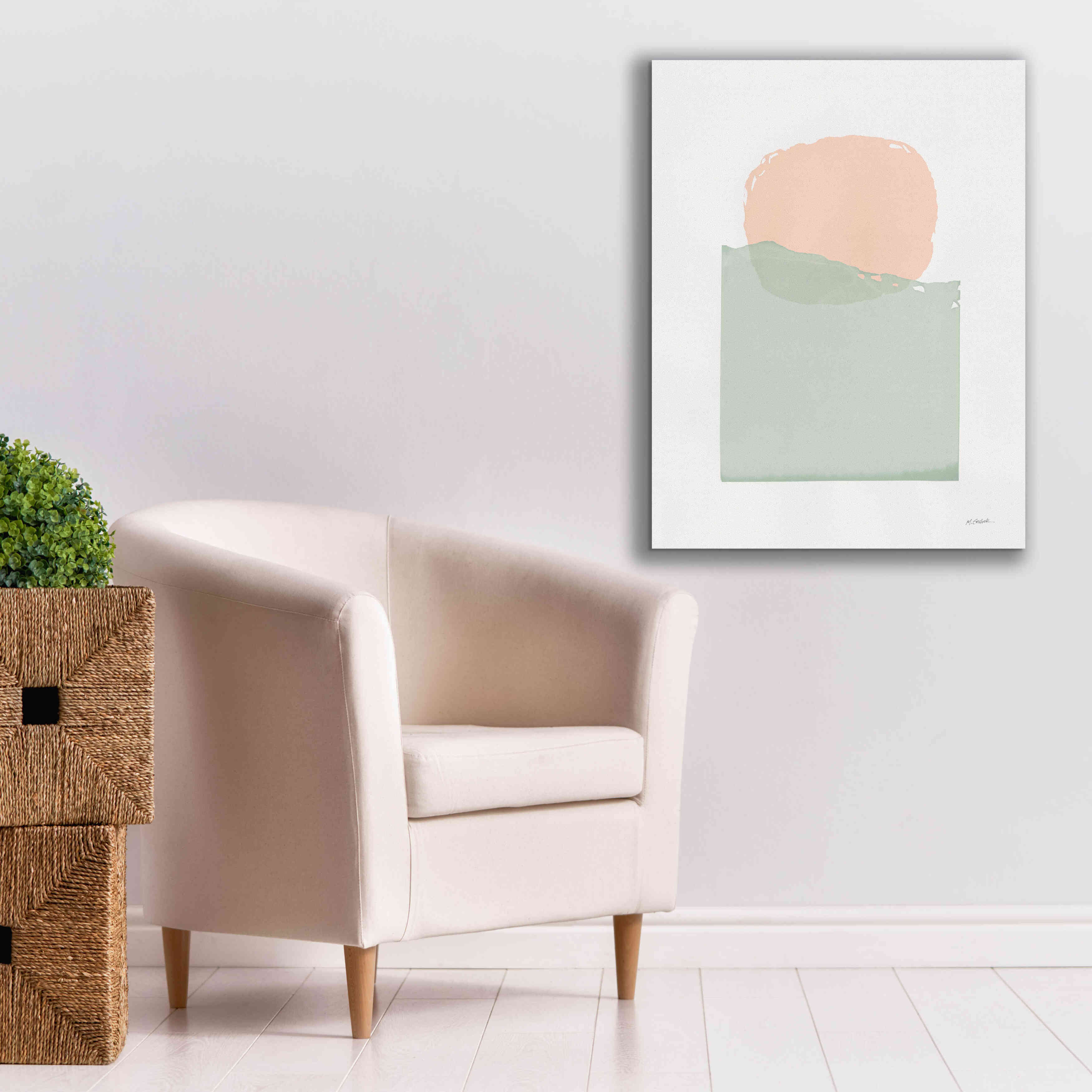 'Buoyant Pink And Green' by Mike Schick, Giclee Canvas Wall Art,26x34