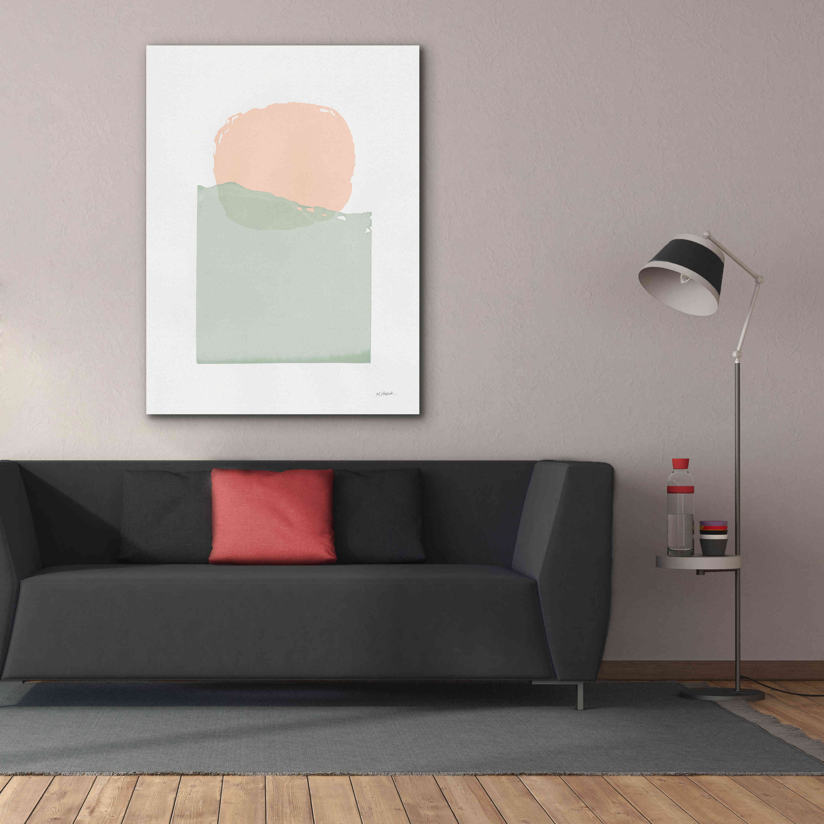'Buoyant Pink And Green' by Mike Schick, Giclee Canvas Wall Art,40x54