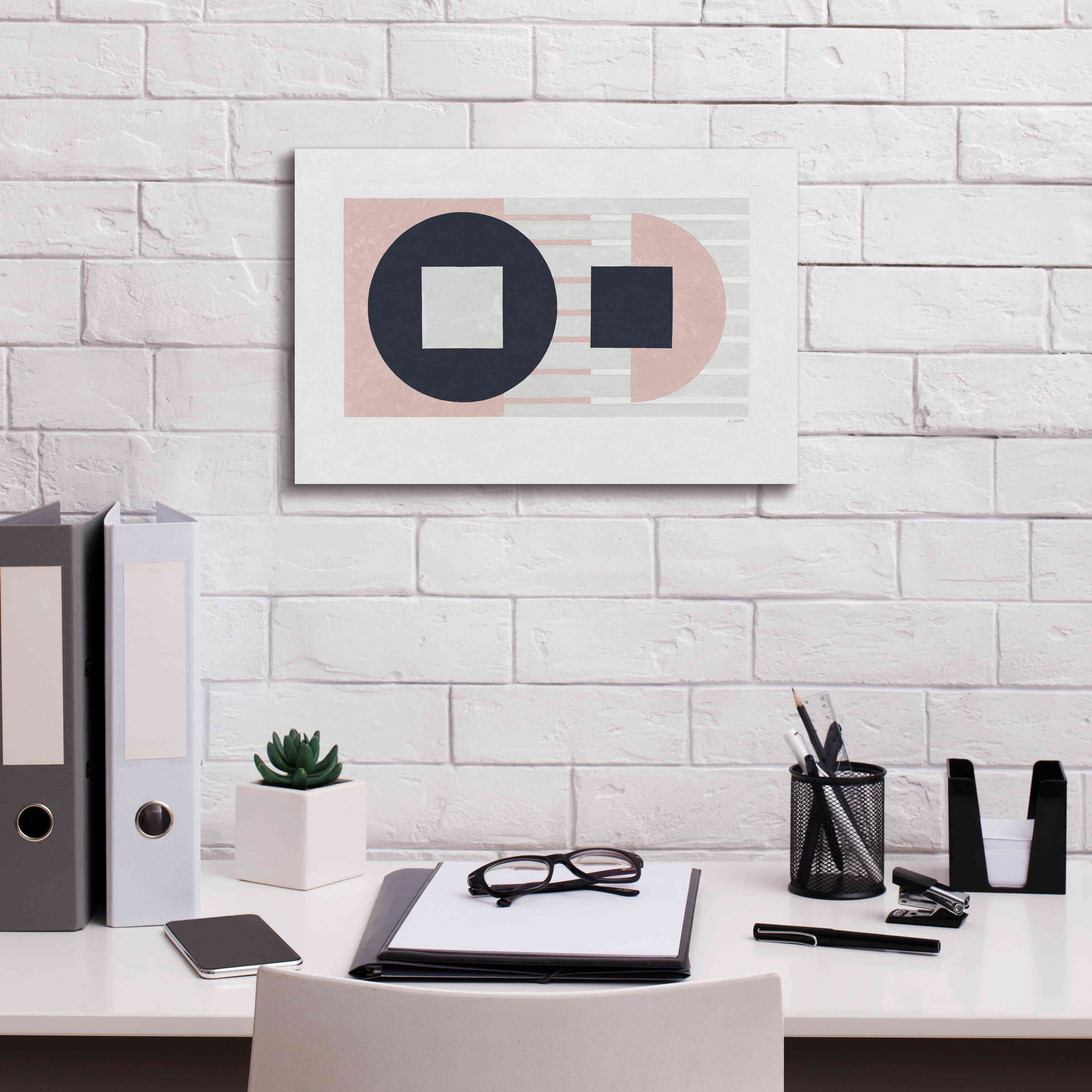 'Laterally Speaking Pink' by Mike Schick, Giclee Canvas Wall Art,18 x 12