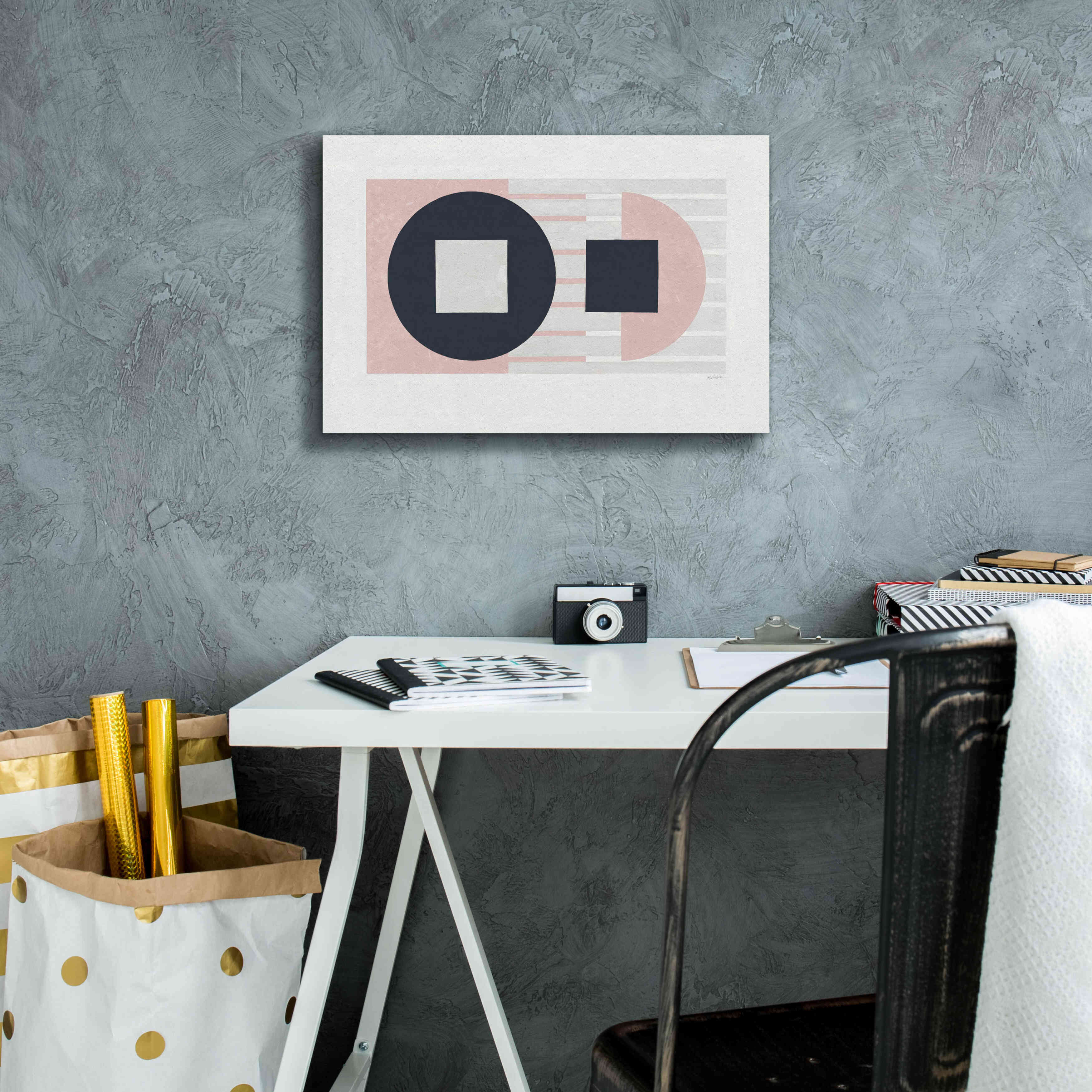 'Laterally Speaking Pink' by Mike Schick, Giclee Canvas Wall Art,18 x 12