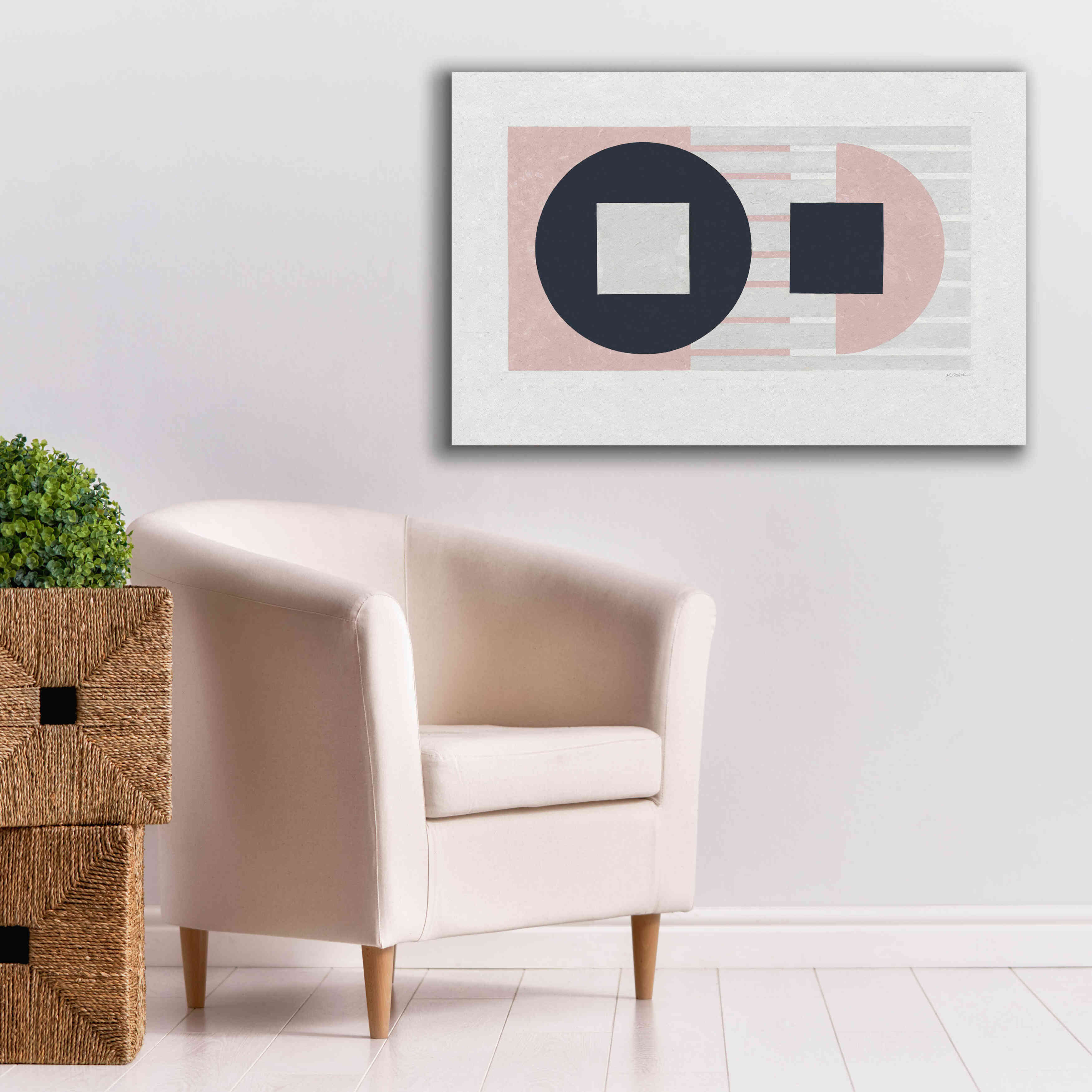 'Laterally Speaking Pink' by Mike Schick, Giclee Canvas Wall Art,40 x 26