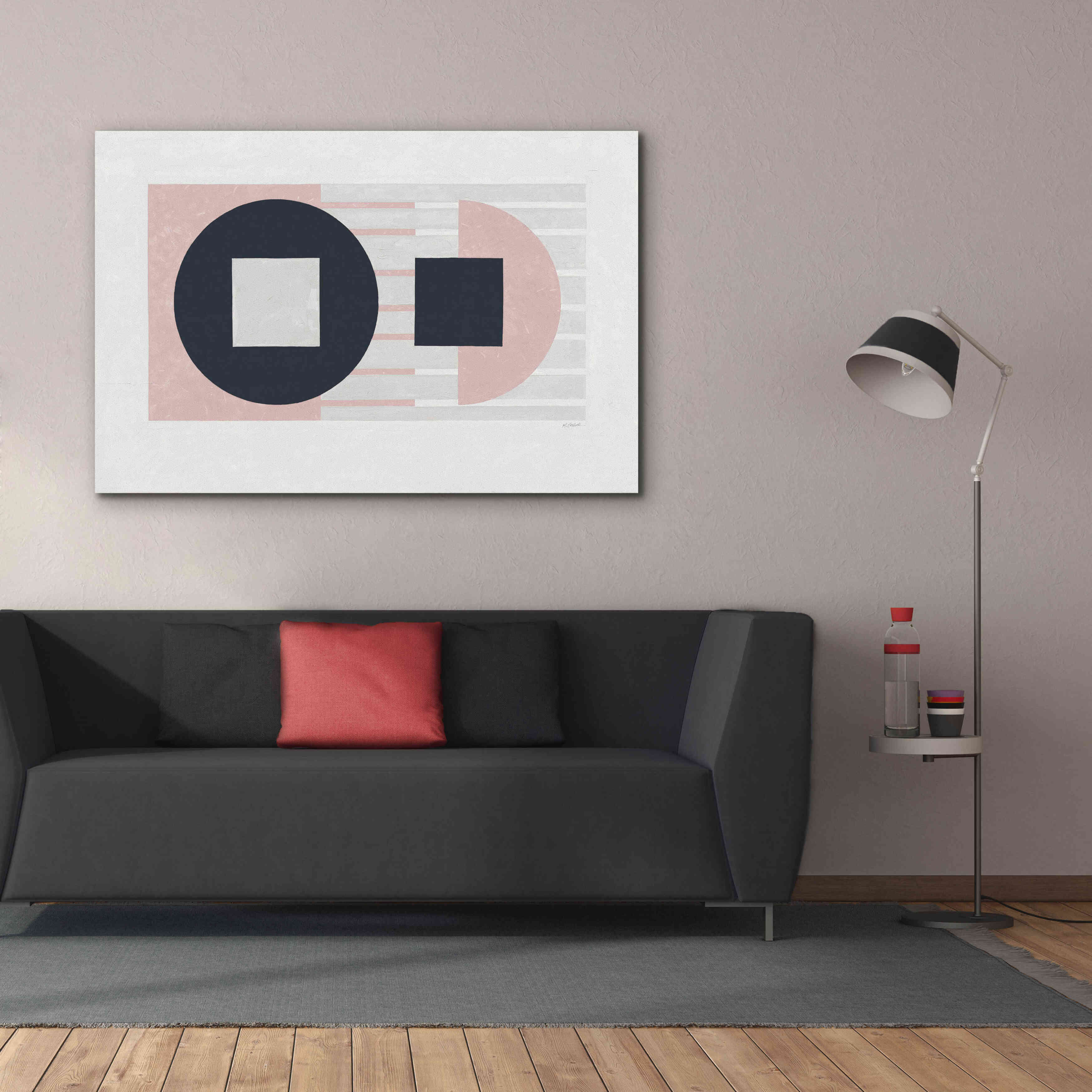 'Laterally Speaking Pink' by Mike Schick, Giclee Canvas Wall Art,60 x 40