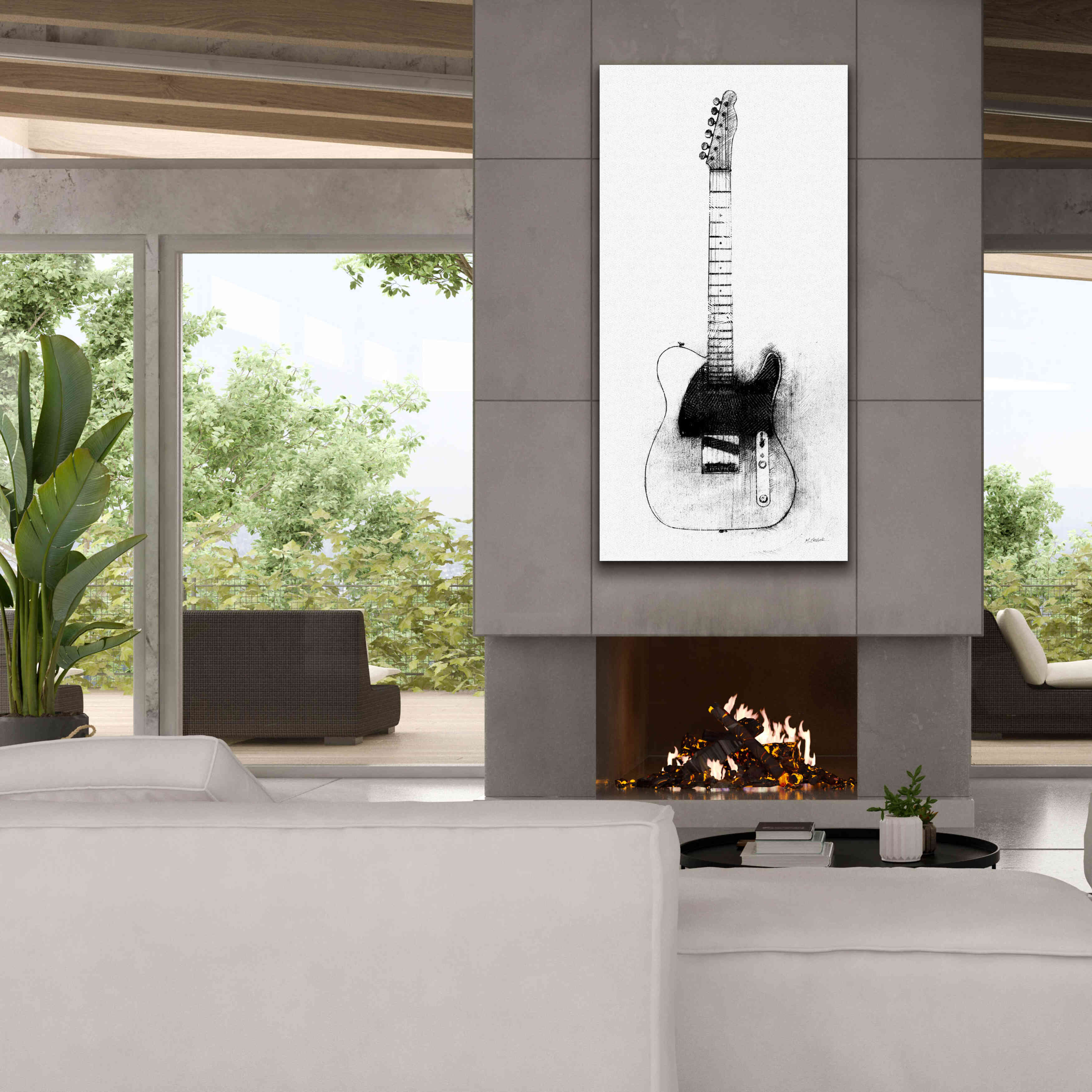 'Garage Band I' by Mike Schick, Giclee Canvas Wall Art,30 x 60
