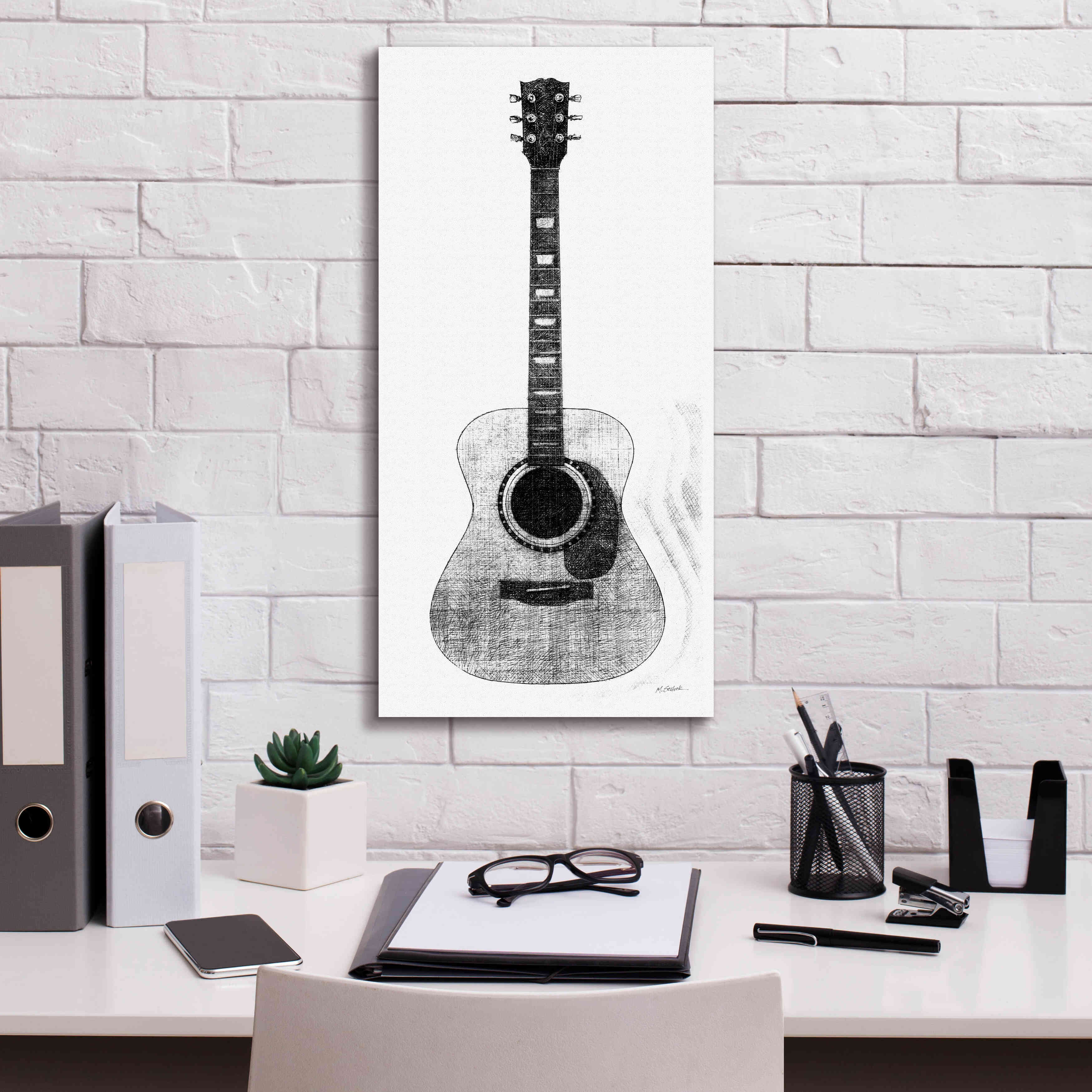 'Garage Band II' by Mike Schick, Giclee Canvas Wall Art,12 x 24