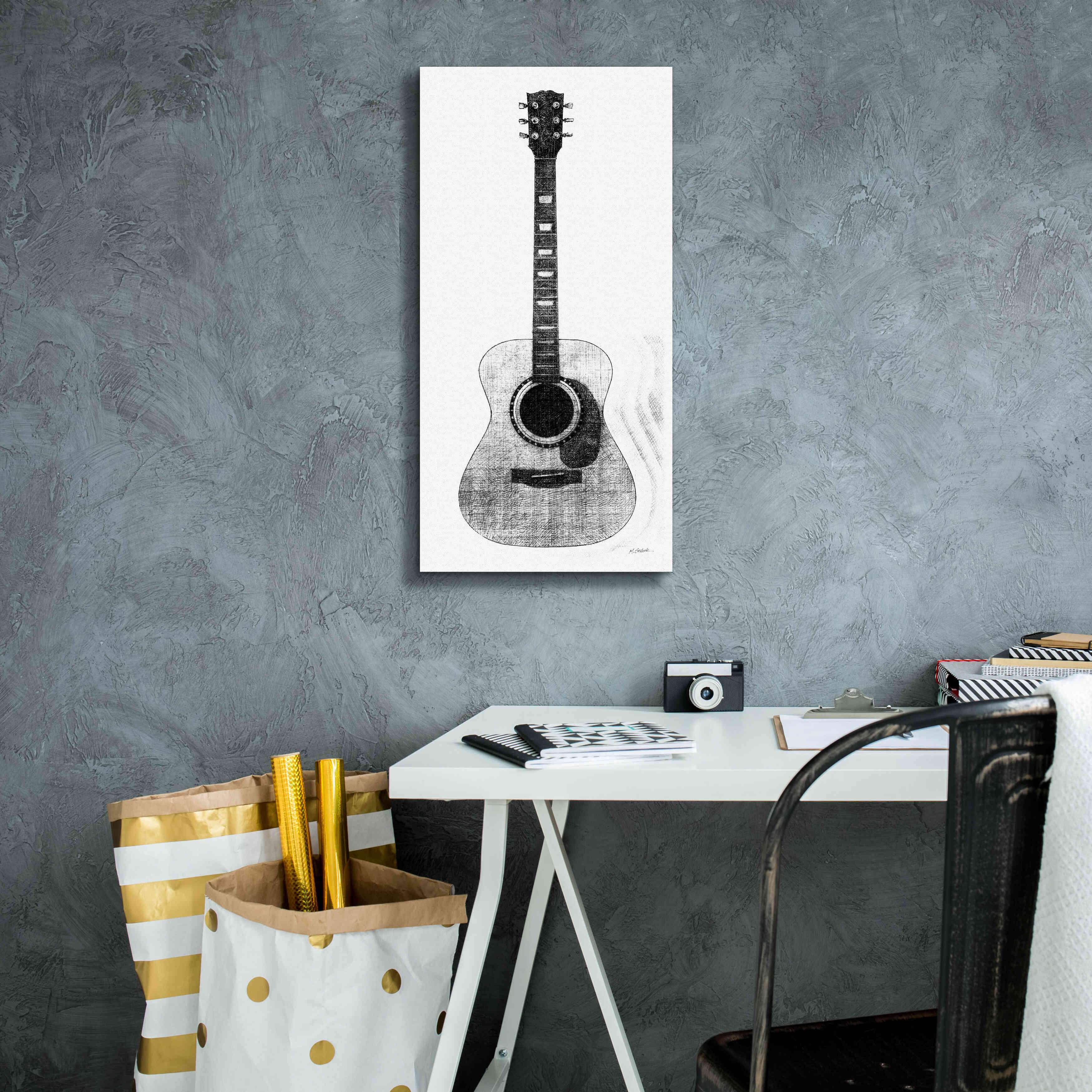 'Garage Band II' by Mike Schick, Giclee Canvas Wall Art,12 x 24