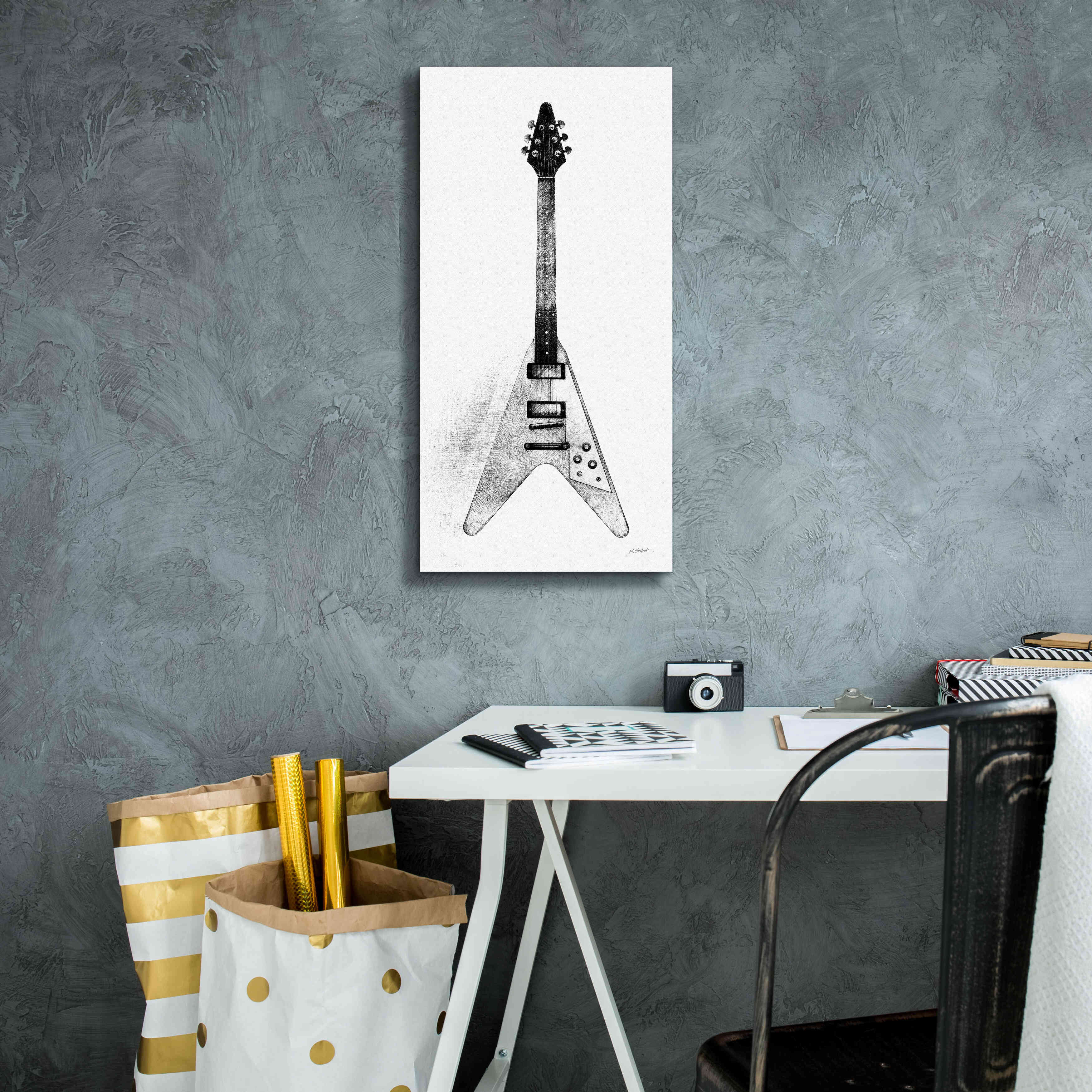 'Garage Band III' by Mike Schick, Giclee Canvas Wall Art,12 x 24