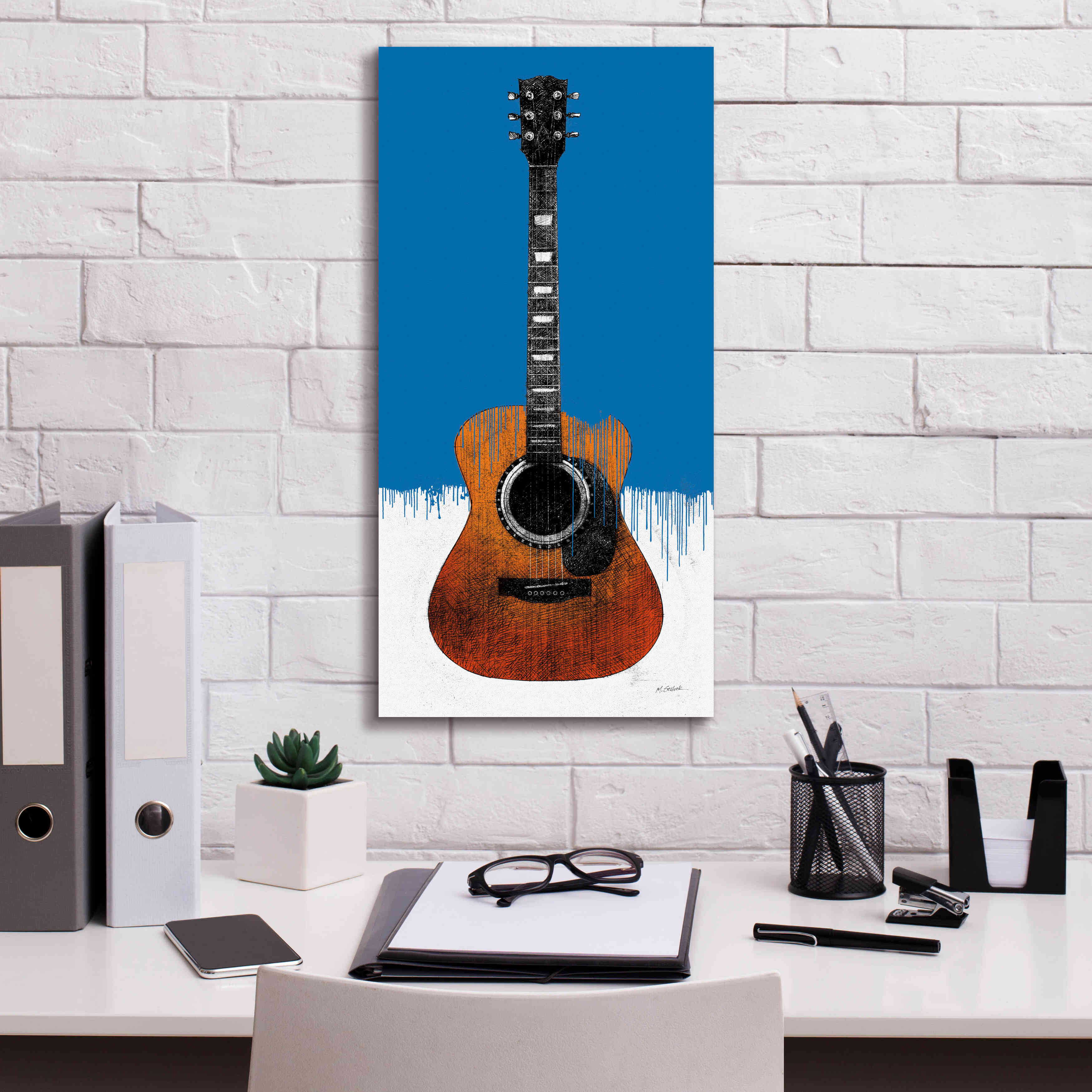 'Garage Band II Paint' by Mike Schick, Giclee Canvas Wall Art,12 x 24