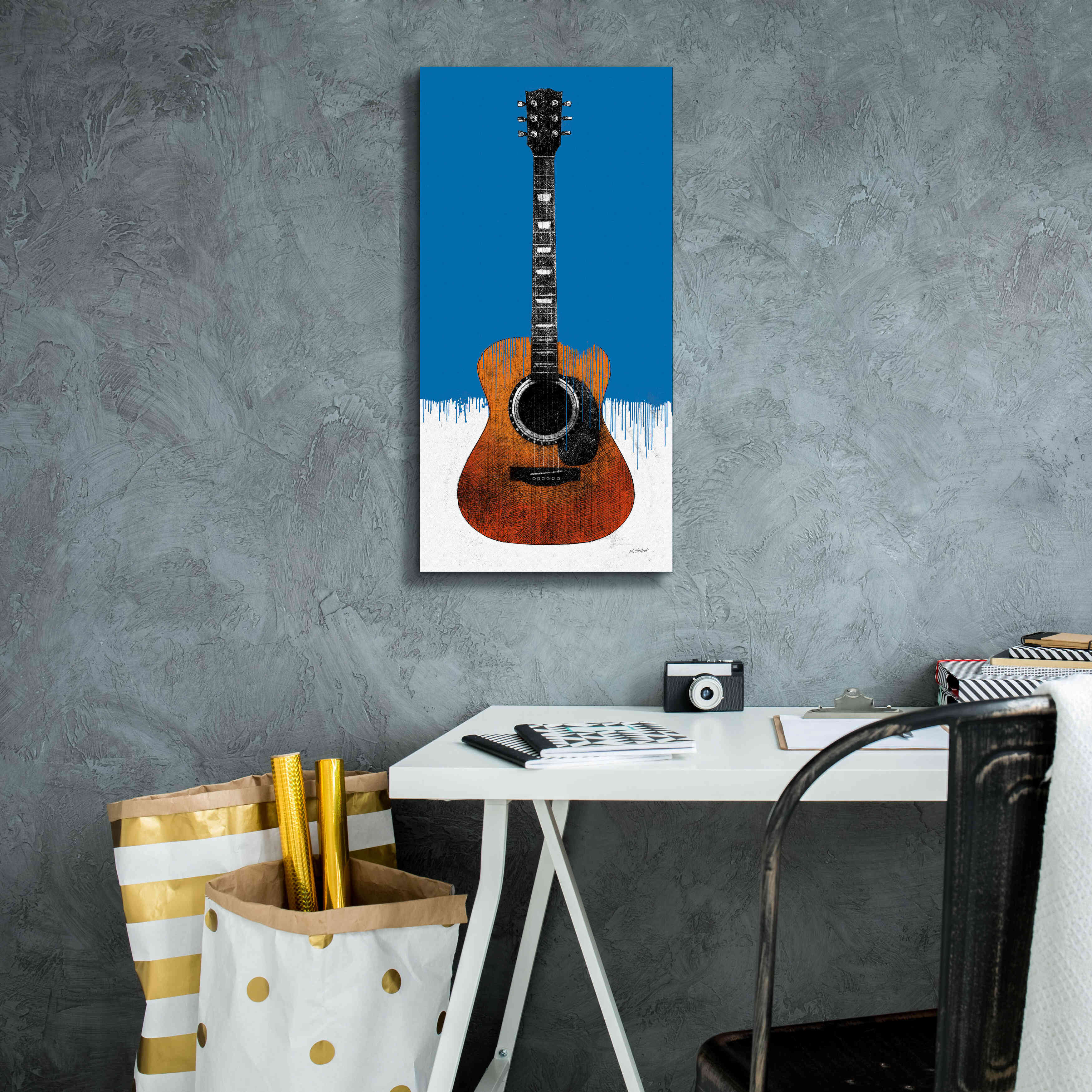 'Garage Band II Paint' by Mike Schick, Giclee Canvas Wall Art,12 x 24