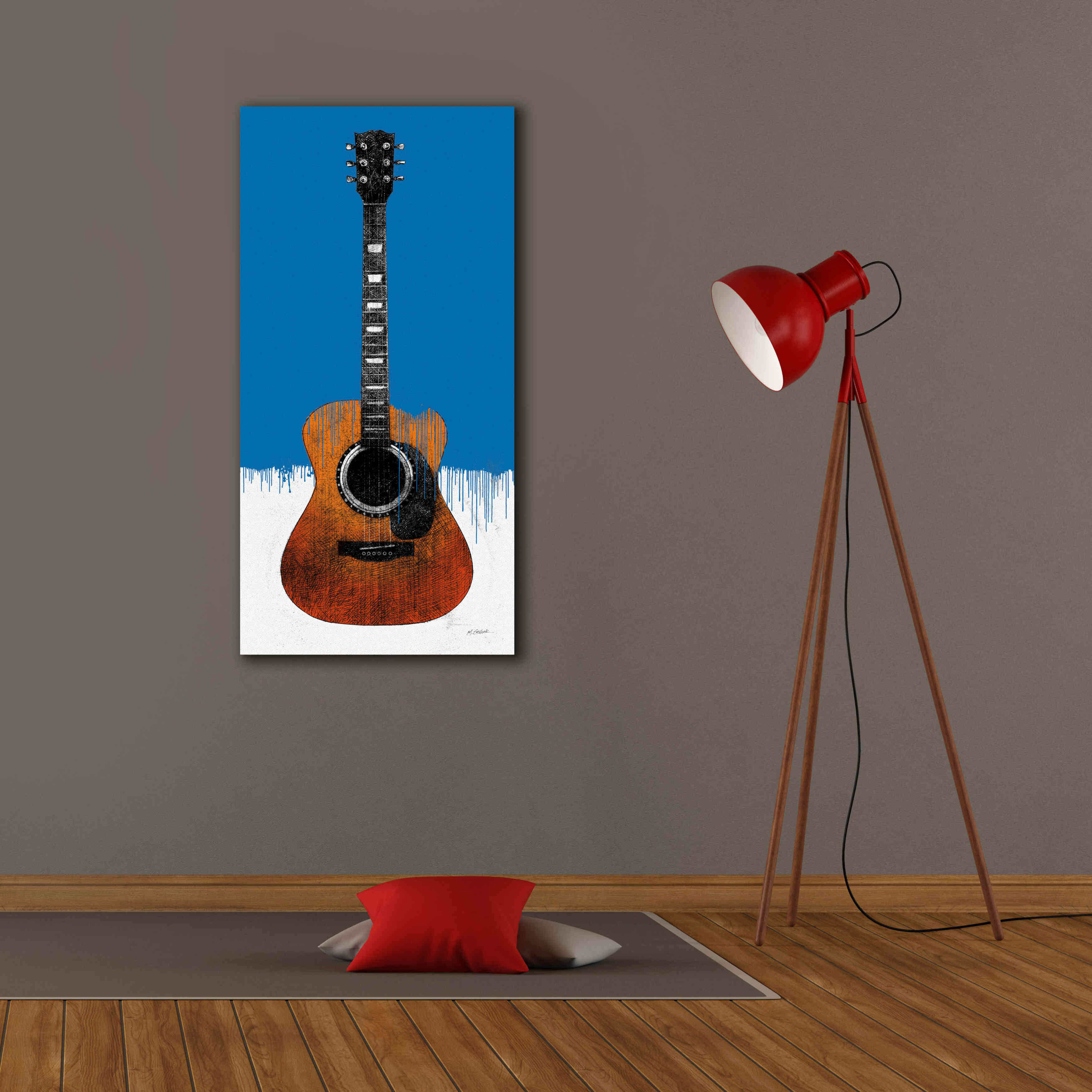 'Garage Band II Paint' by Mike Schick, Giclee Canvas Wall Art,20 x 40