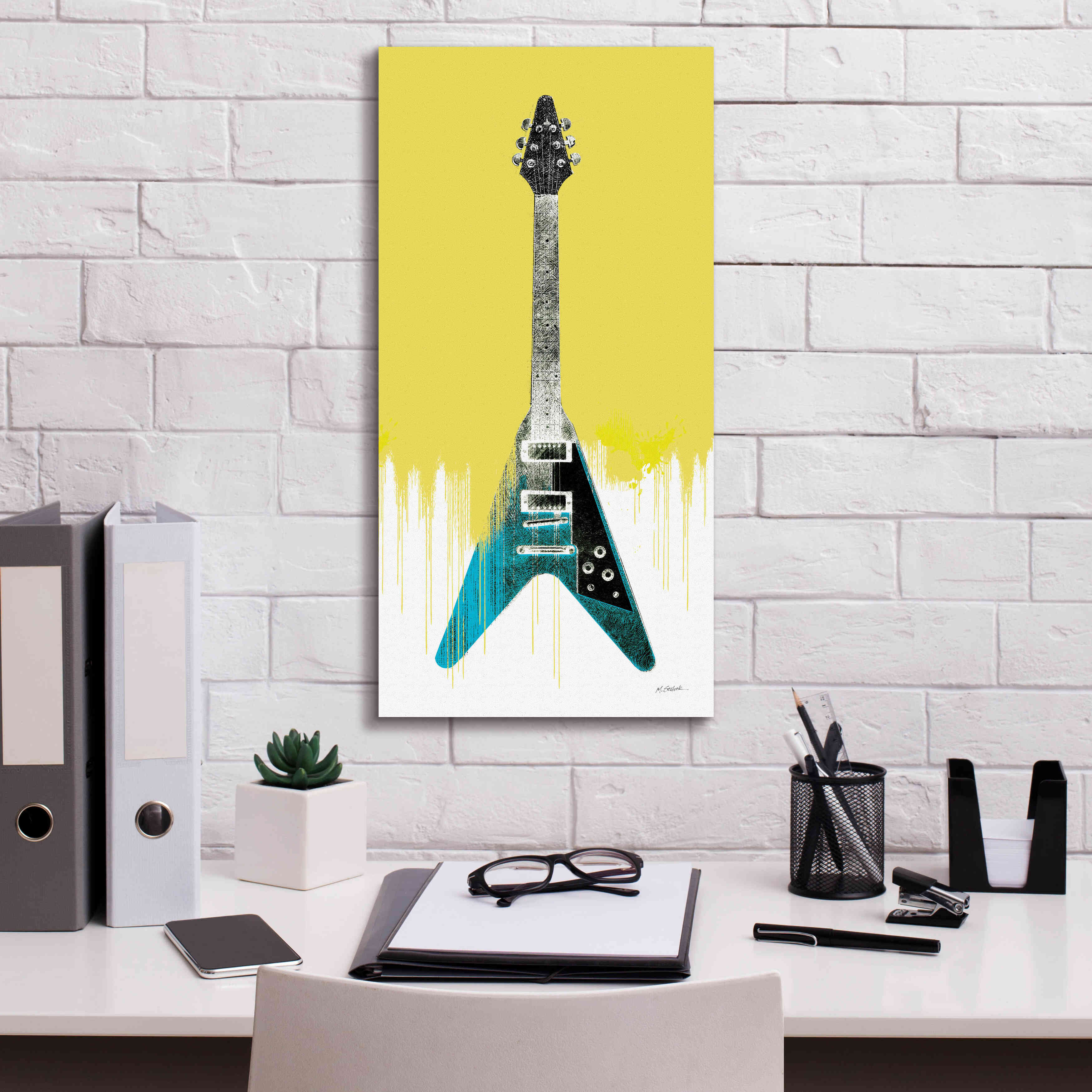 'Garage Band III Paint' by Mike Schick, Giclee Canvas Wall Art,12 x 24