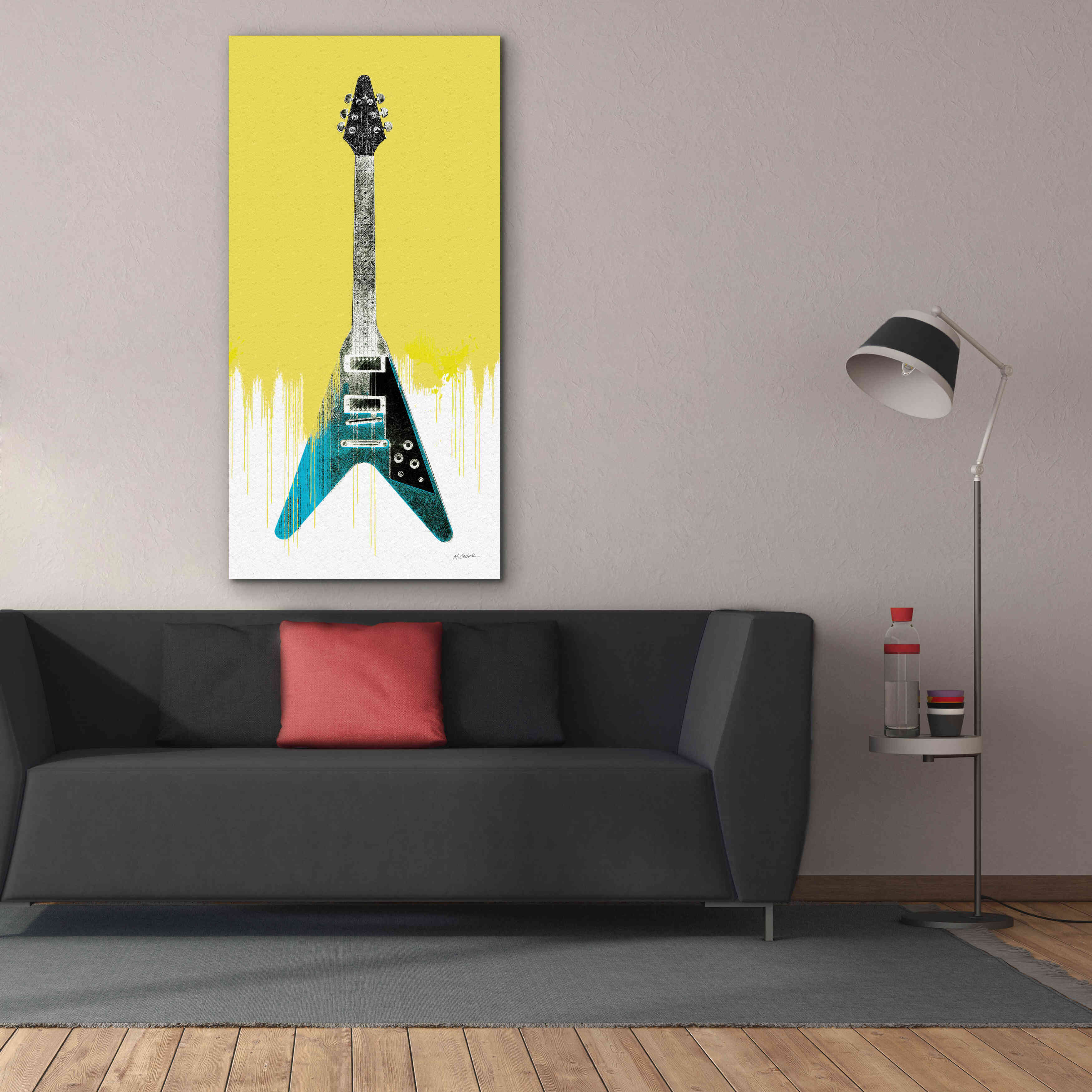 'Garage Band III Paint' by Mike Schick, Giclee Canvas Wall Art,30 x 60