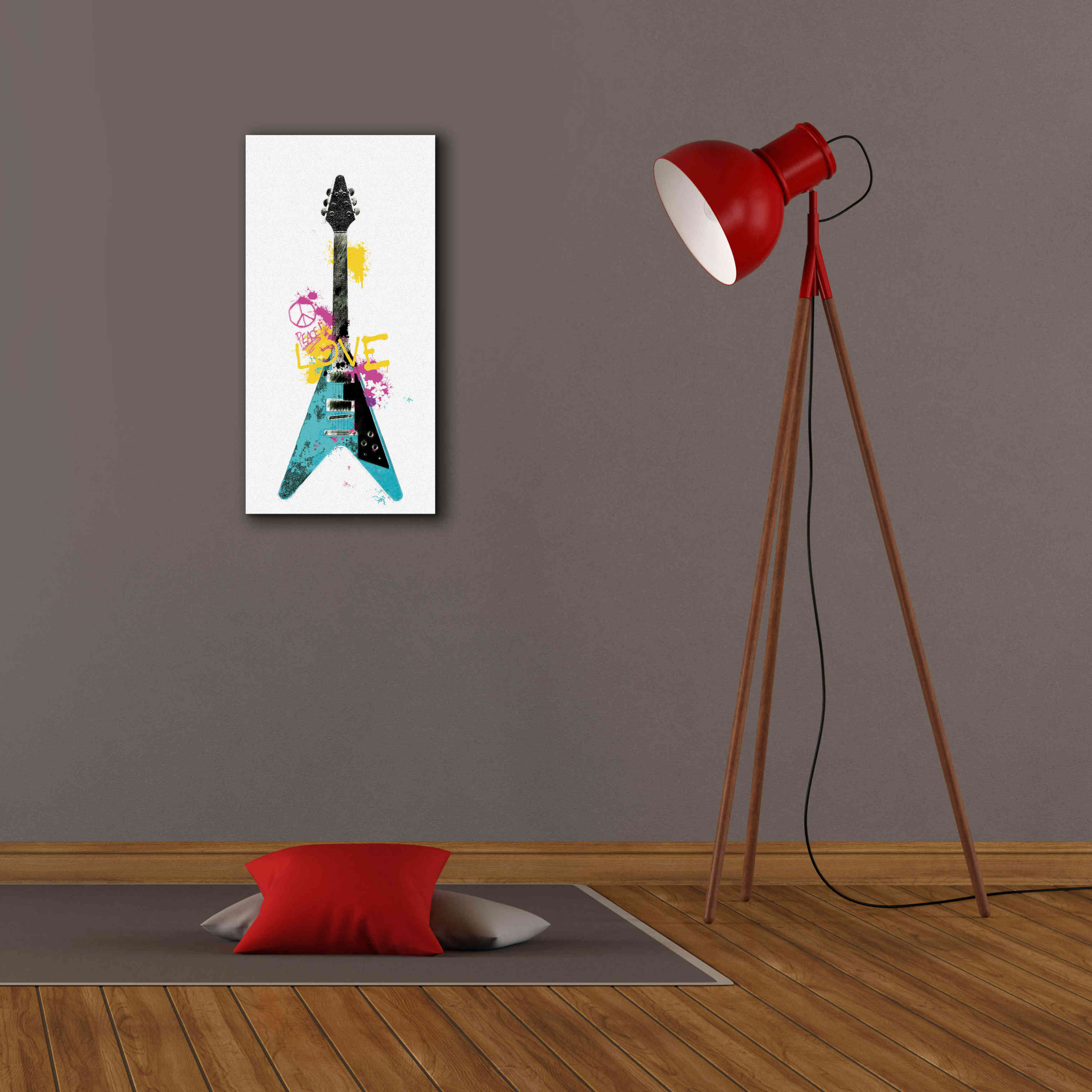 'Garage Band III Graffiti' by Mike Schick, Giclee Canvas Wall Art,12 x 24