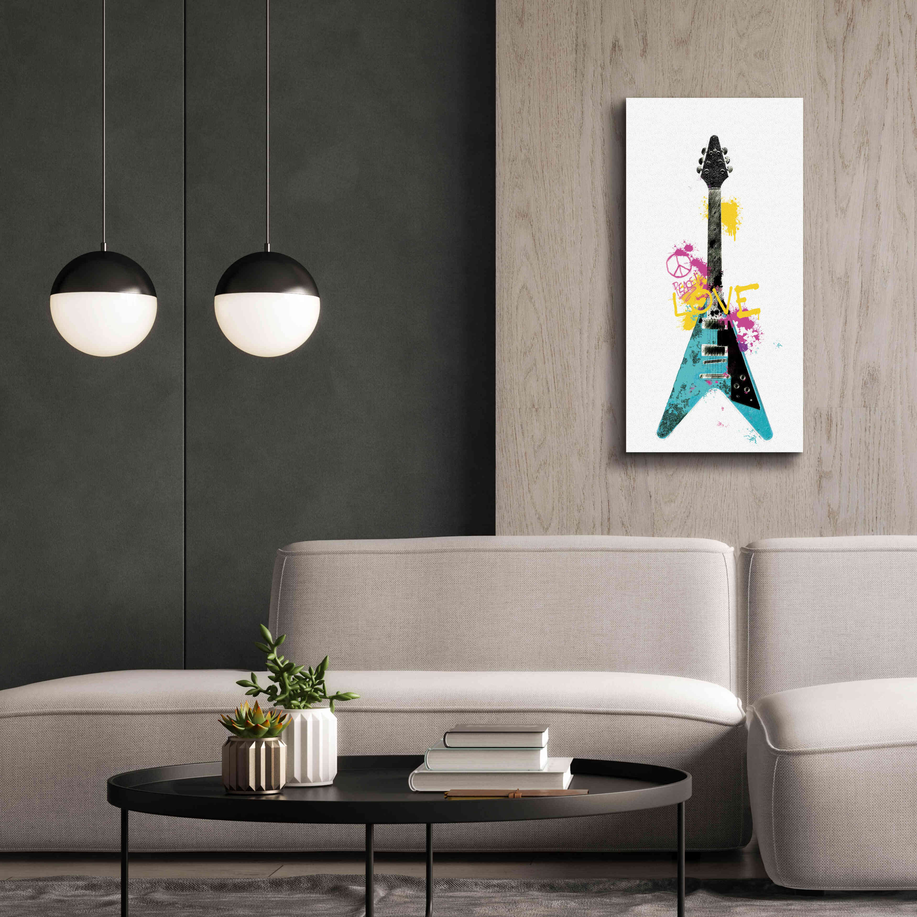 'Garage Band III Graffiti' by Mike Schick, Giclee Canvas Wall Art,20 x 40
